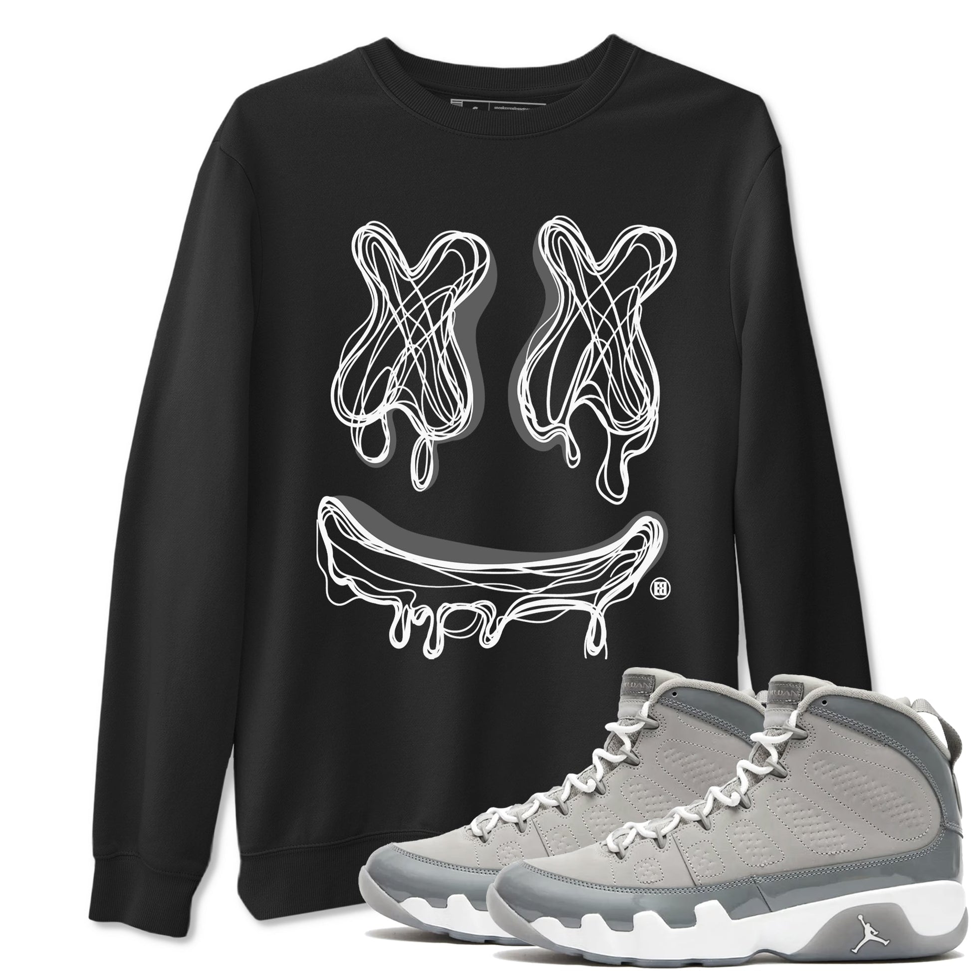 Smile Doodle Sneaker Tees - Air Jordan 9 Cool Grey