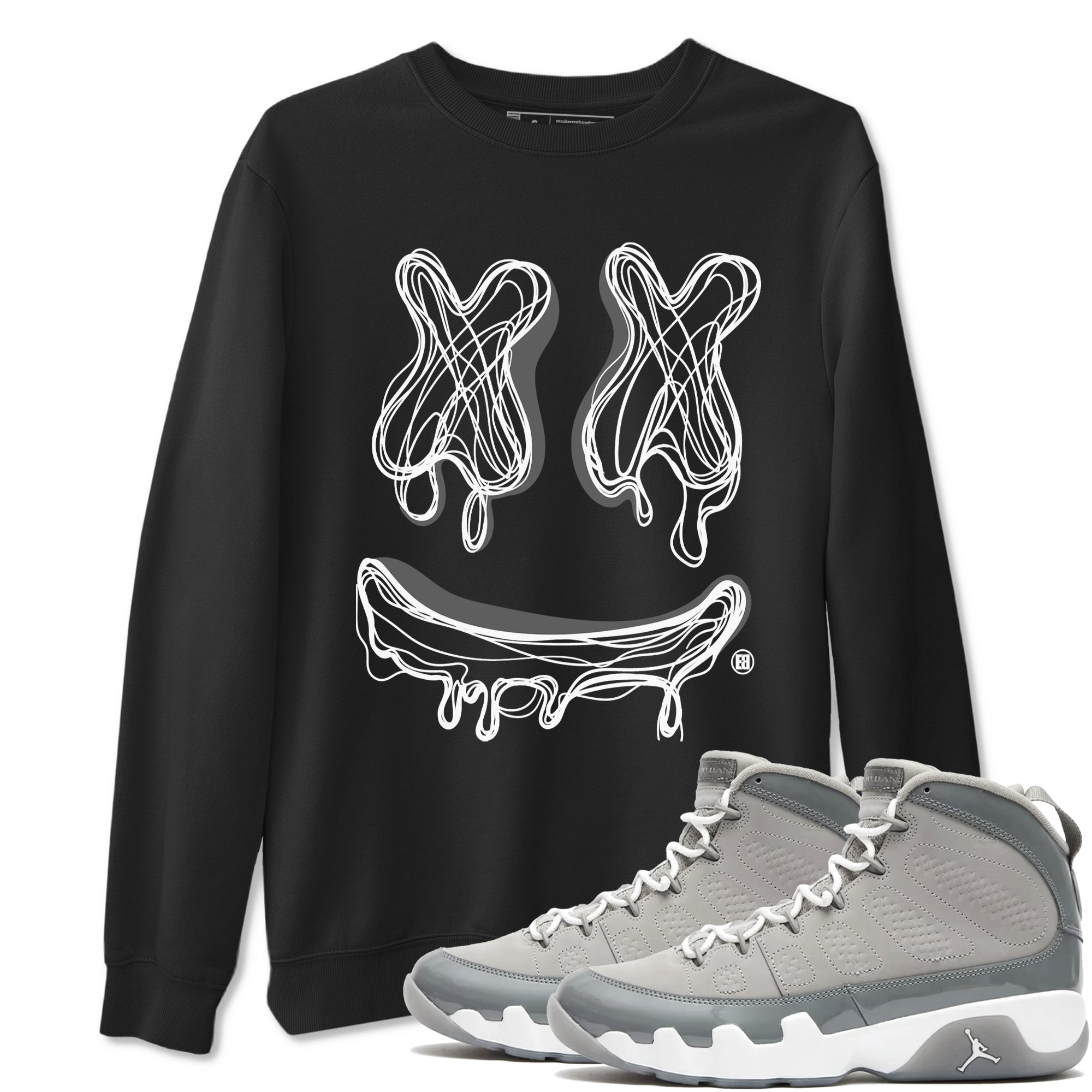 Smile Doodle Sneaker Tees - Air Jordan 9 Cool Grey