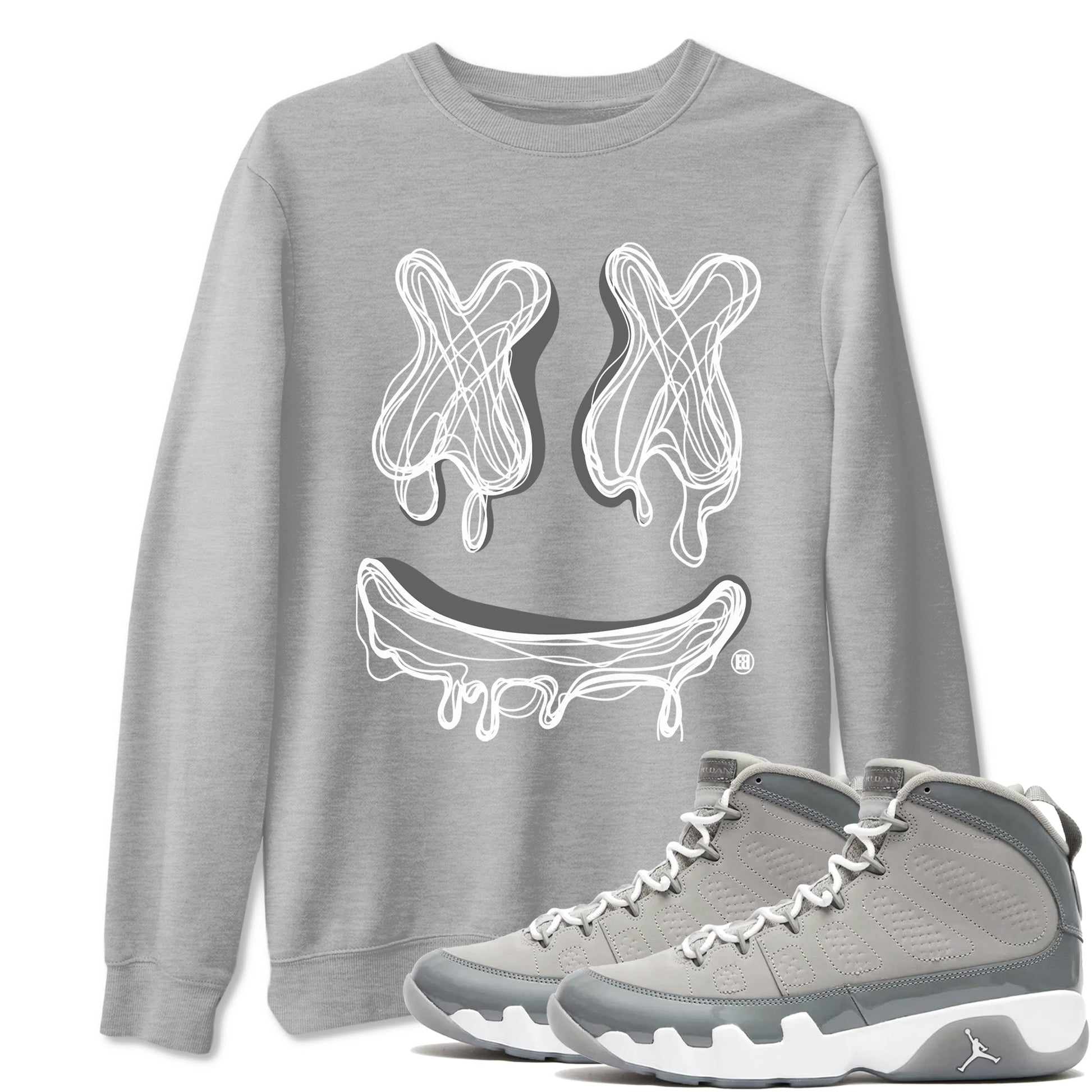 Smile Doodle Sneaker Tees - Air Jordan 9 Cool Grey