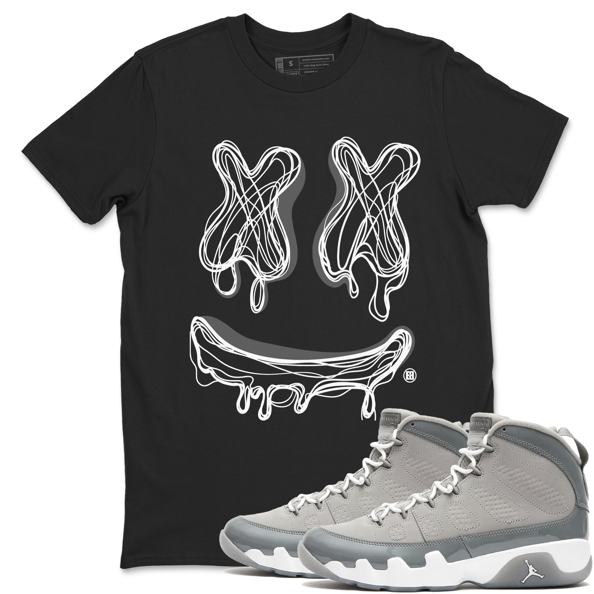 Smile Doodle Sneaker Tees - Air Jordan 9 Cool Grey