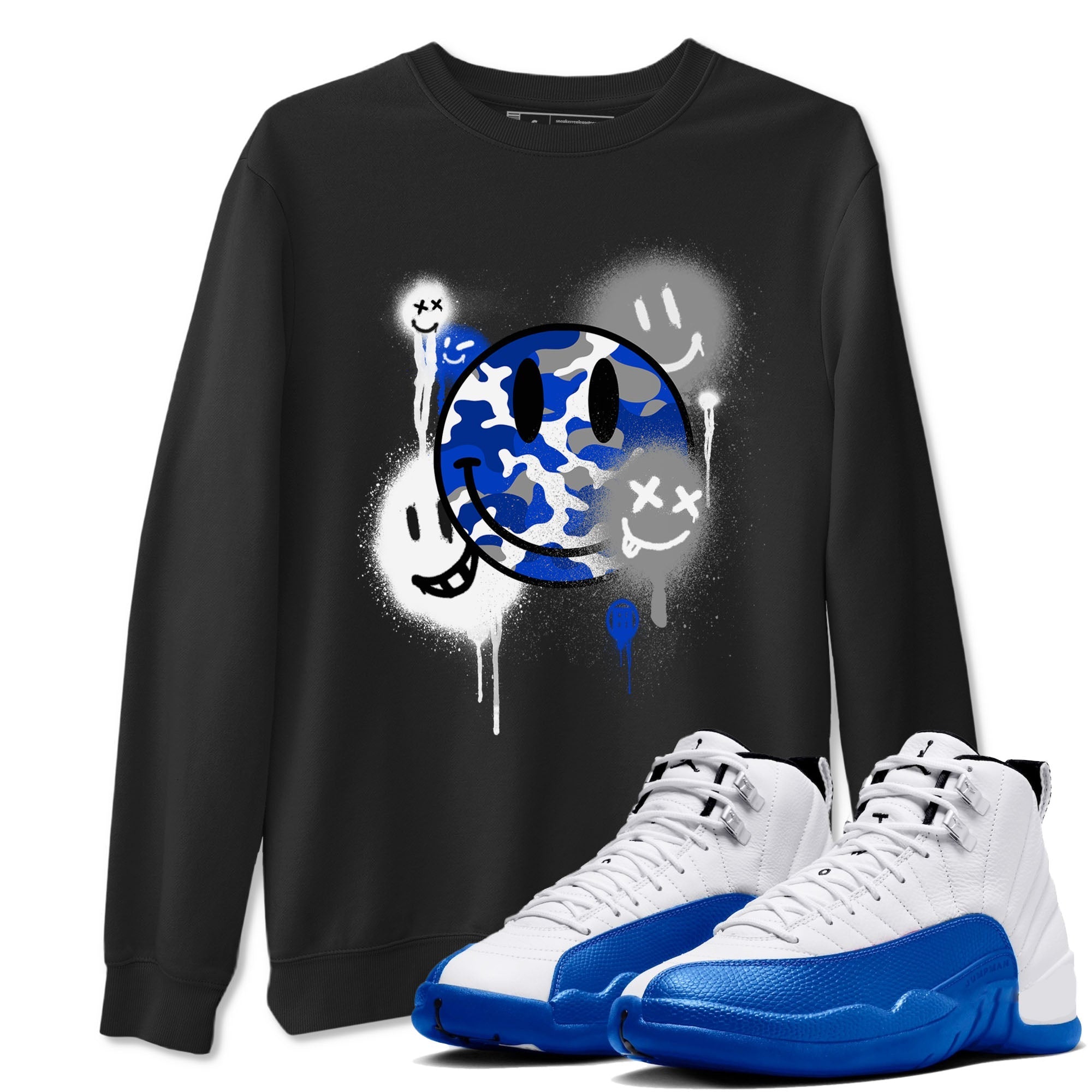 Smile Painting Sneaker Tees - Air Jordan 12 Blueberry