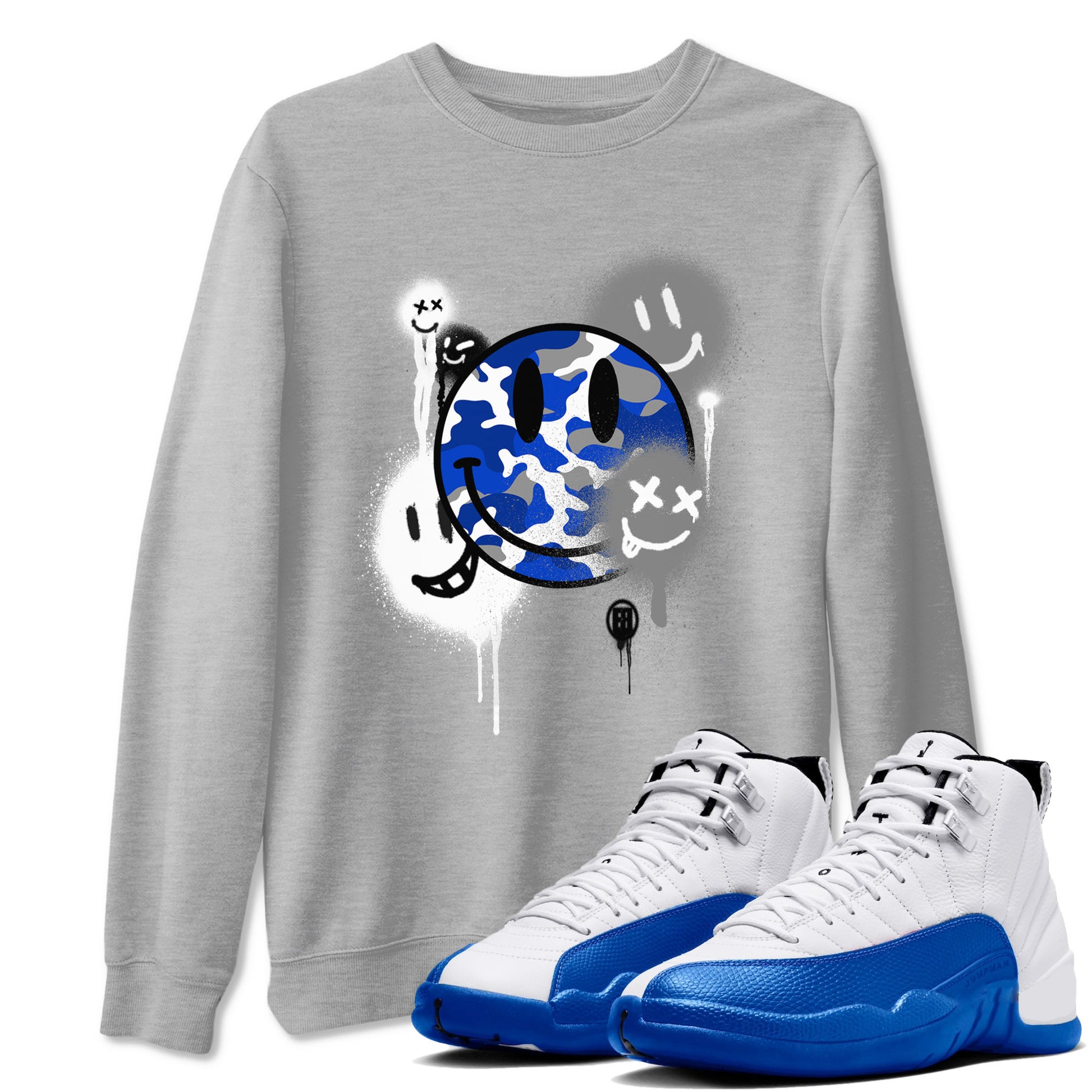 Smile Painting Sneaker Tees - Air Jordan 12 Blueberry