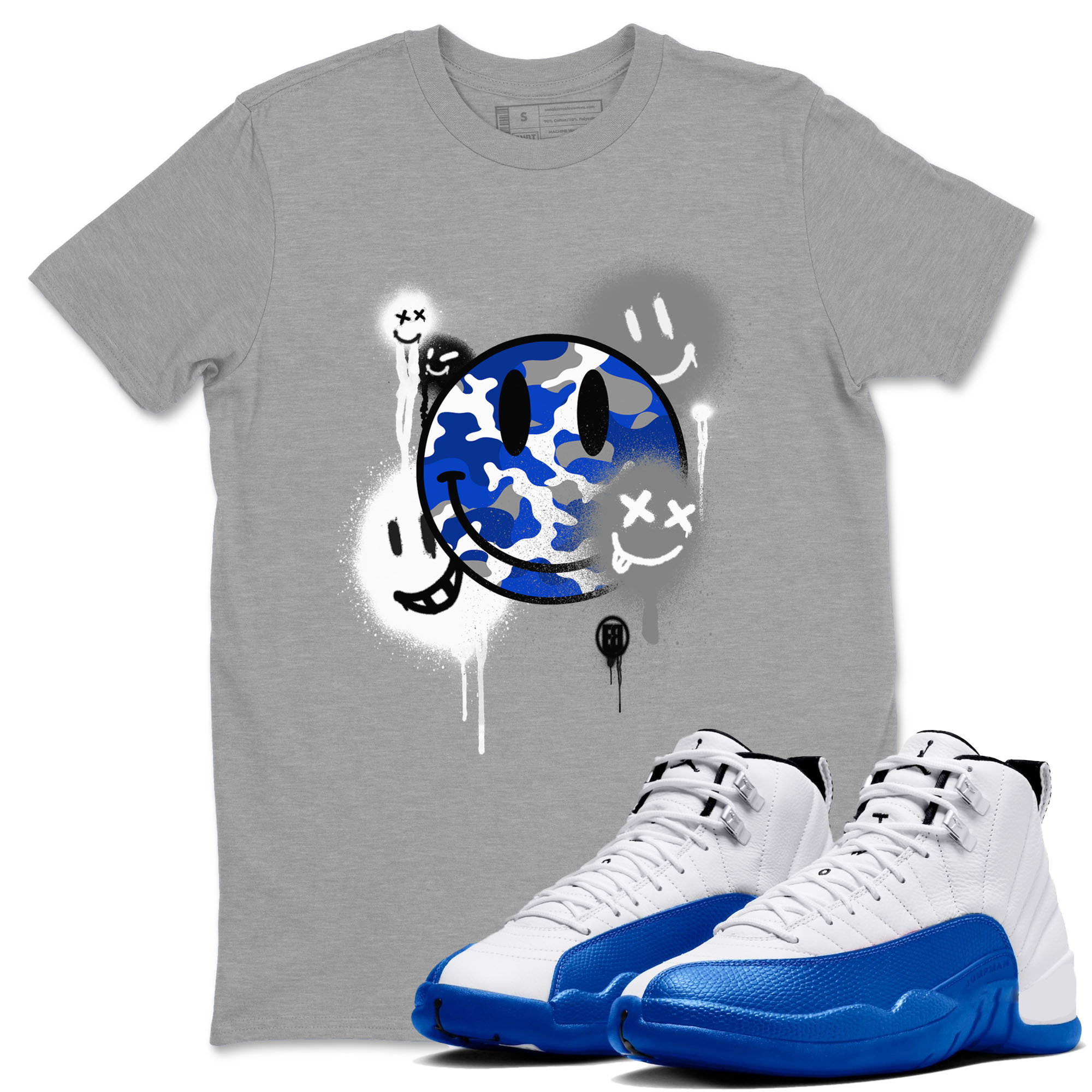 Smile Painting Sneaker Tees - Air Jordan 12 Blueberry