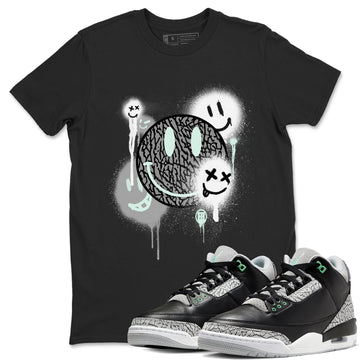 Smile Painting Sneaker Tees - Air Jordan 3 Green Glow