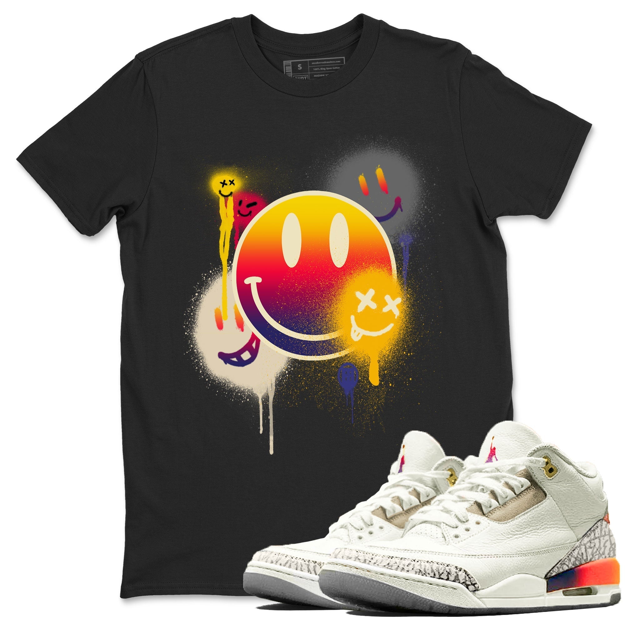 Smile Painting Sneaker Tee - Air Jordan 3 J Balvin
