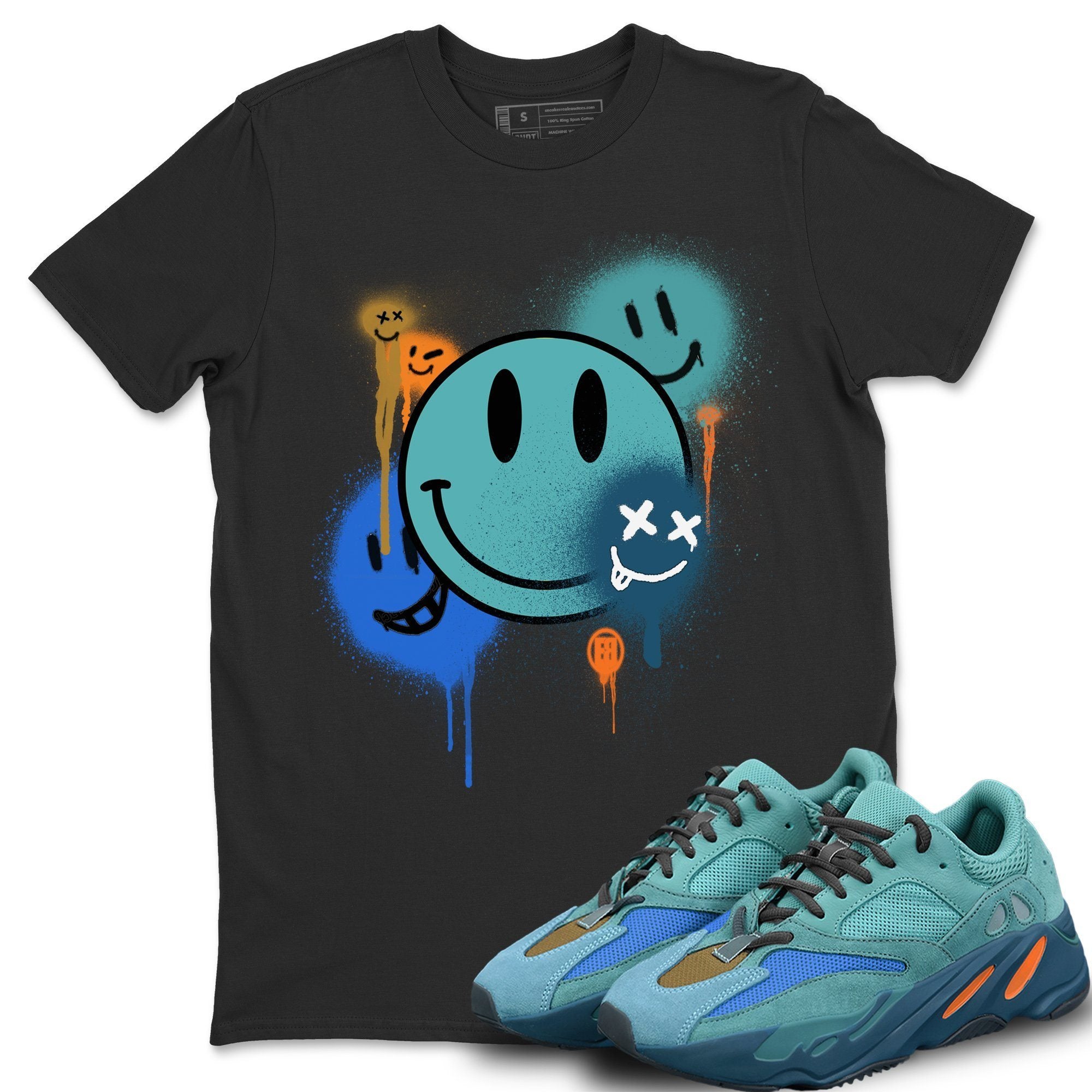 Smile Painting Unisex Tops - Yeezy 700 Faded Azure