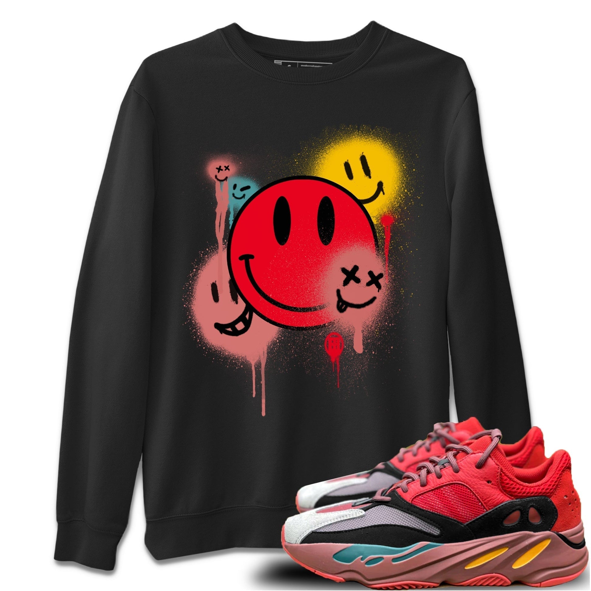 Smile Painting Unisex Tops - Yeezy 700 Hi-Res Red