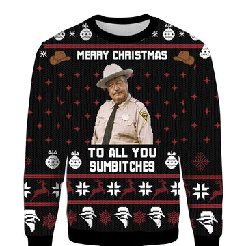 Smokey And The Bandit Merry Christmas To All You Sumbitches Ugly 3D Sweater ? Usalast