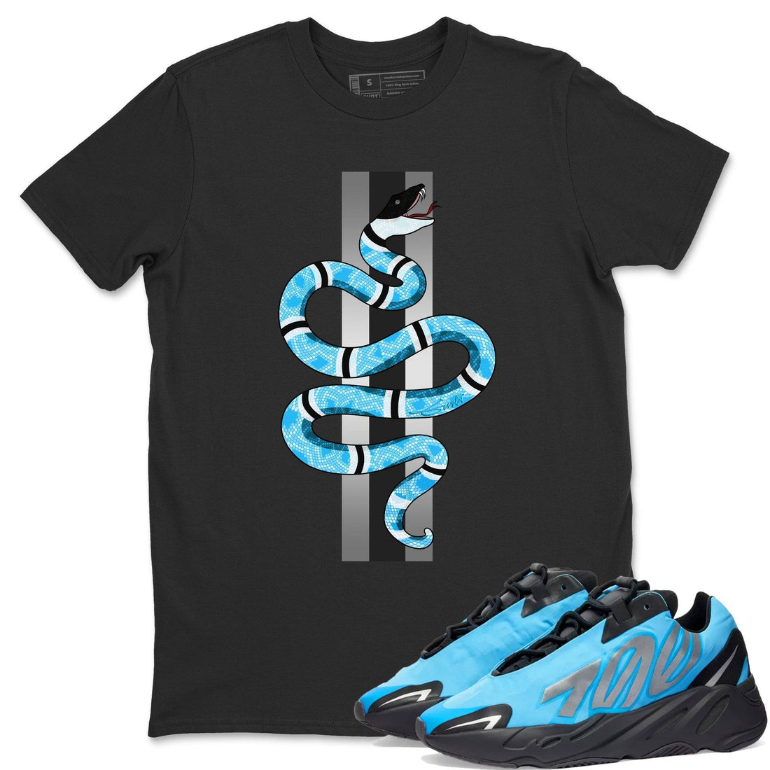 Snake Unisex Tops - Yeezy 700 Bright Cyan