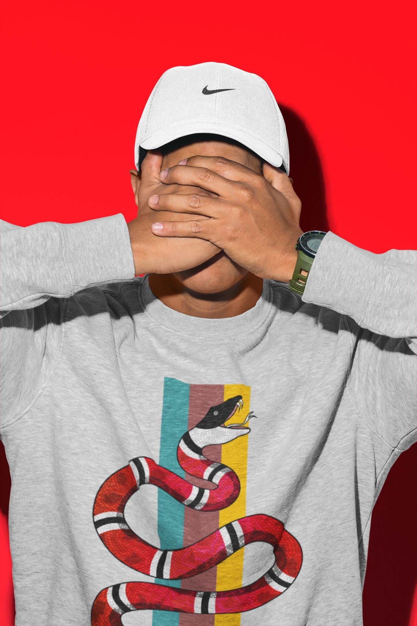 Snake Unisex Tops - Yeezy 700 Hi-Res Red