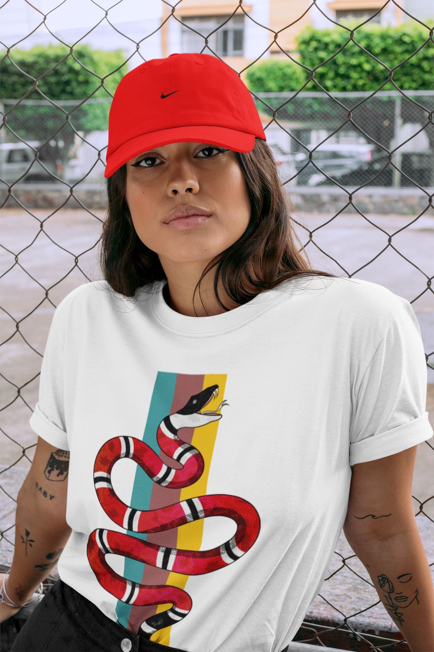 Snake Unisex Tops - Yeezy 700 Hi-Res Red