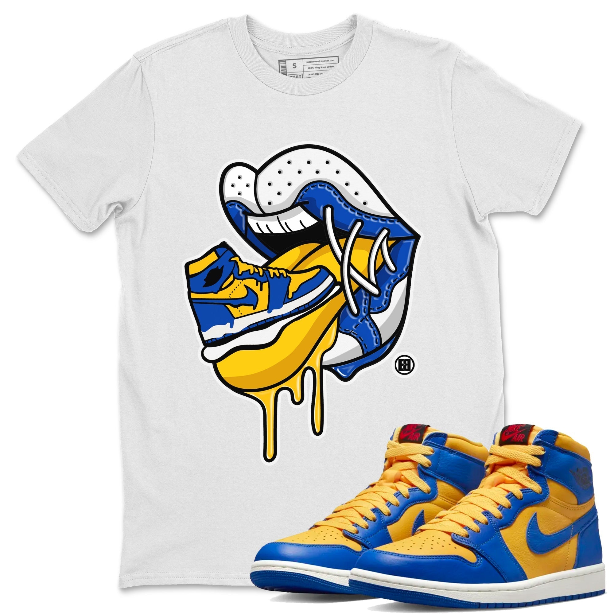Sneaker Addiction 2 Unisex Tops - Air Jordan 1 Game Royal Varsity Maize