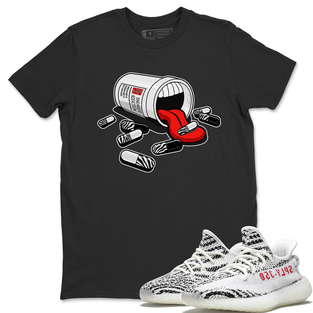 Sneaker Addiction Unisex Tops - Yeezy 350 Zebra