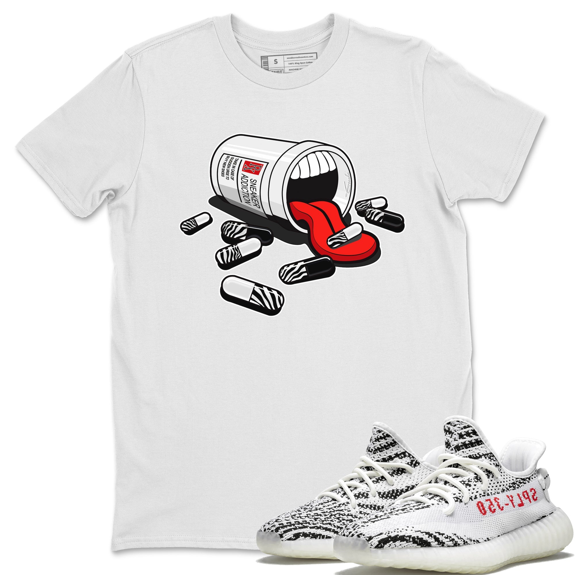 Sneaker Addiction Unisex Tops - Yeezy 350 Zebra