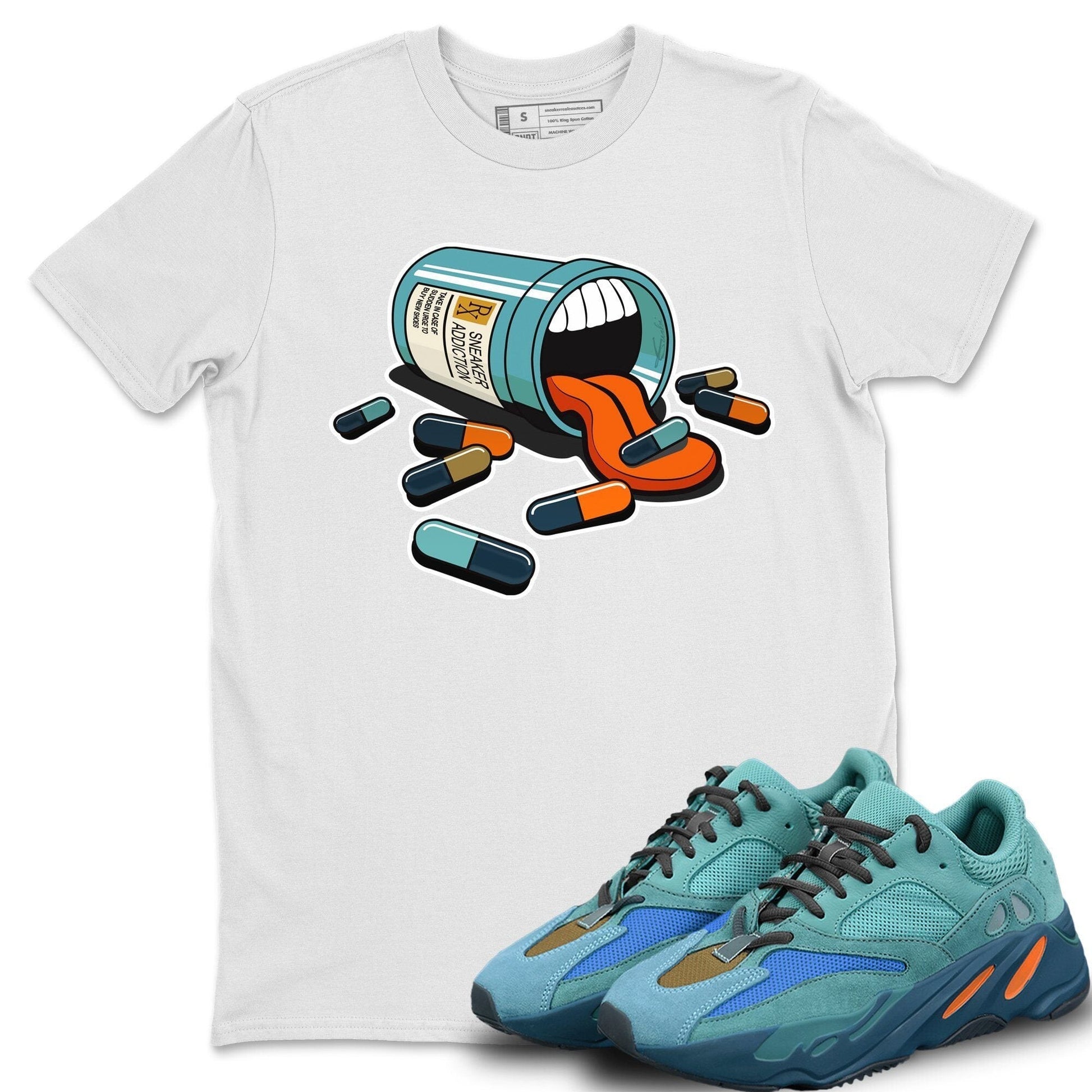 Sneaker Addiction Unisex Tops - Yeezy 700 Faded Azure