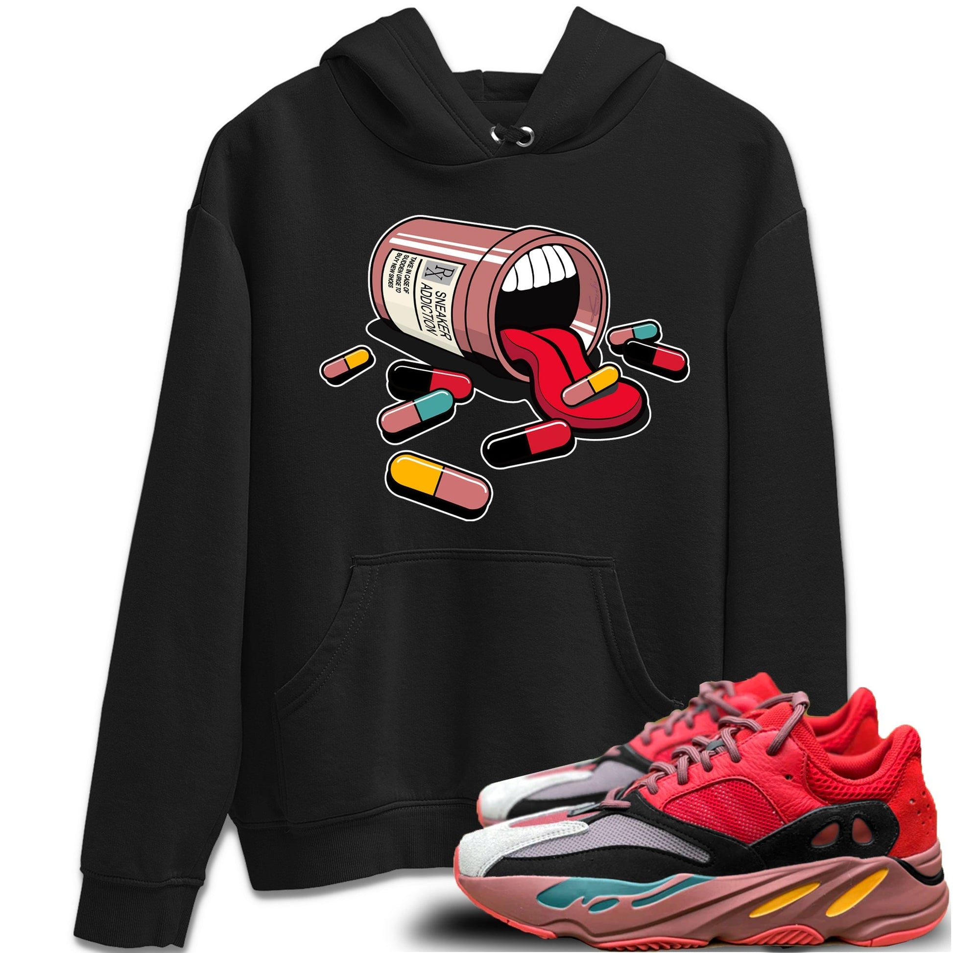 Sneaker Addiction Unisex Tops - Yeezy 700 Hi-Res Red
