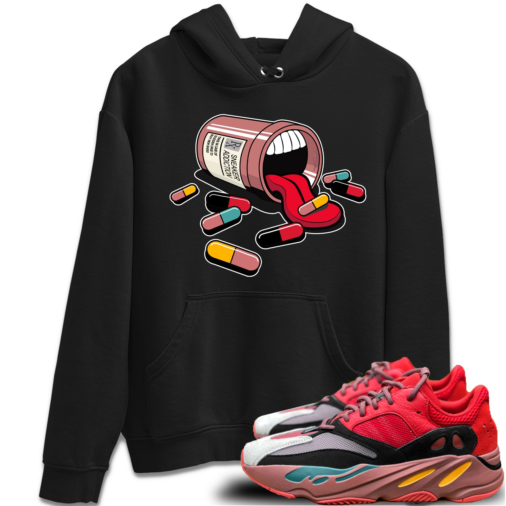 Sneaker Addiction Unisex Tops - Yeezy 700 Hi-Res Red