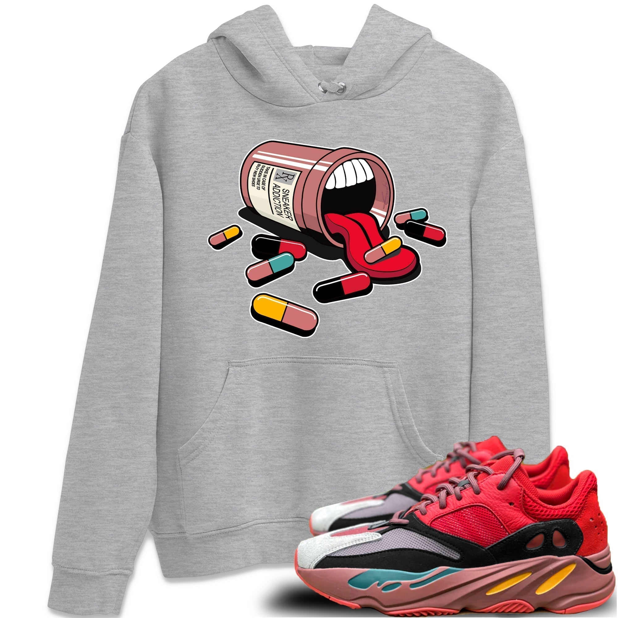 Sneaker Addiction Unisex Tops - Yeezy 700 Hi-Res Red