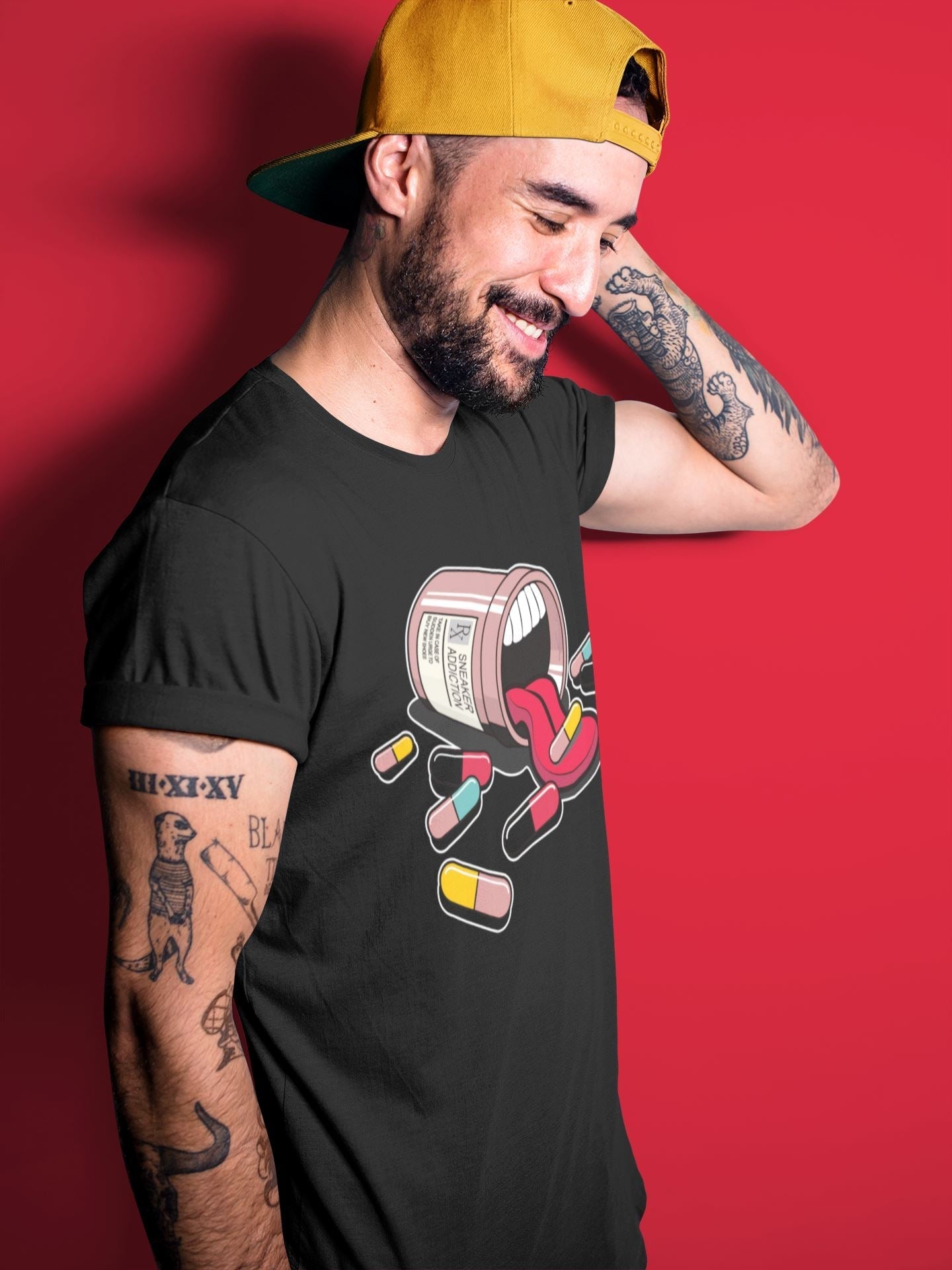 Sneaker Addiction Unisex Tops - Yeezy 700 Hi-Res Red