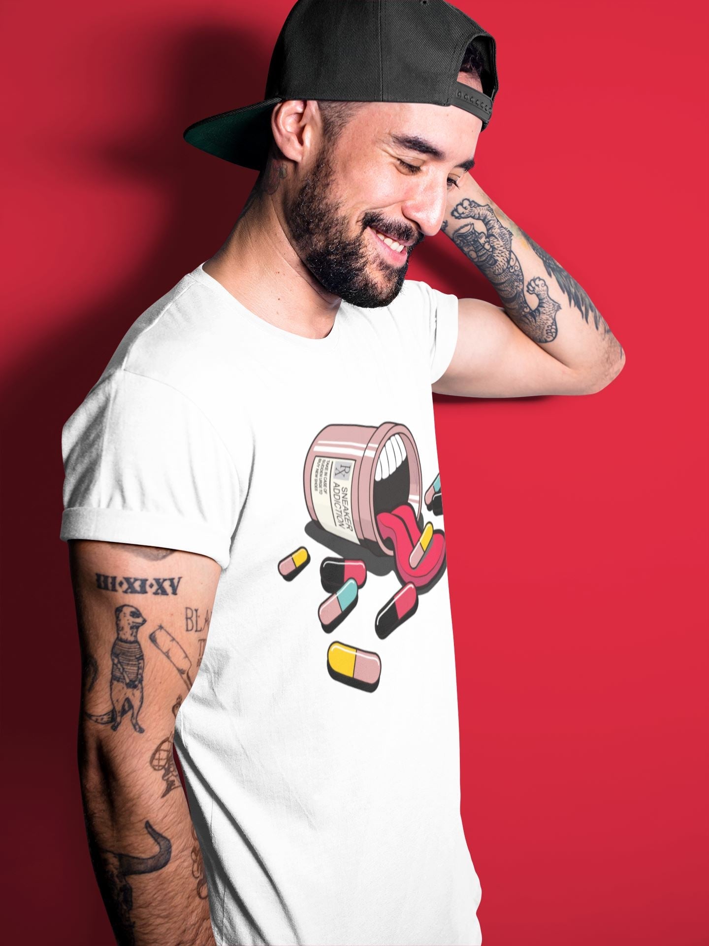 Sneaker Addiction Unisex Tops - Yeezy 700 Hi-Res Red