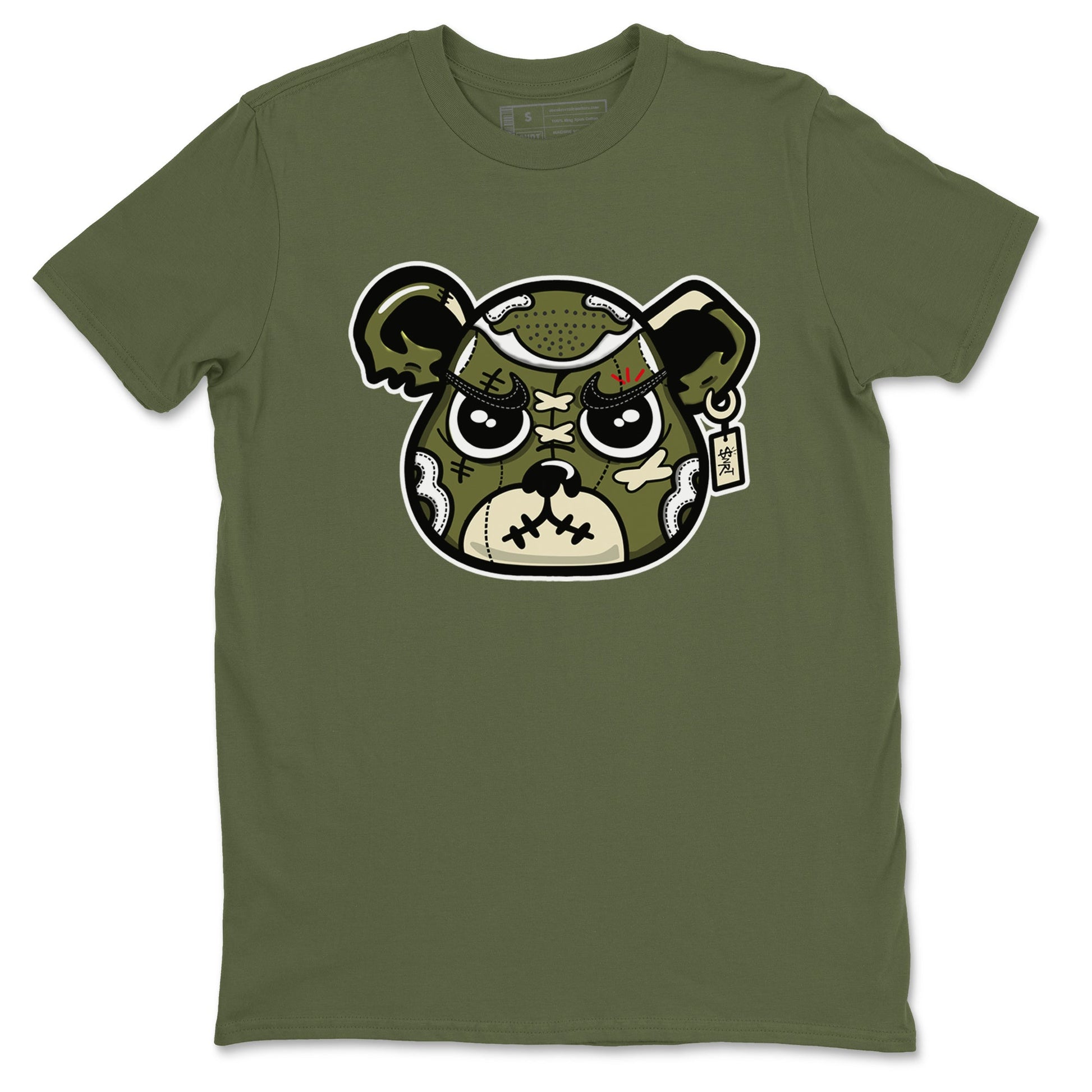 Sneaker Bear Face Sneaker Tees - Air Jordan 1 Travis Scott Medium Olive