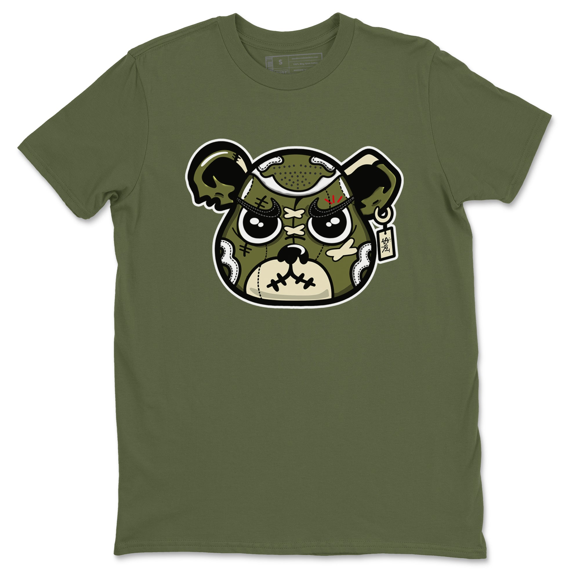 Sneaker Bear Face Sneaker Tees - Air Jordan 1 Travis Scott Medium Olive