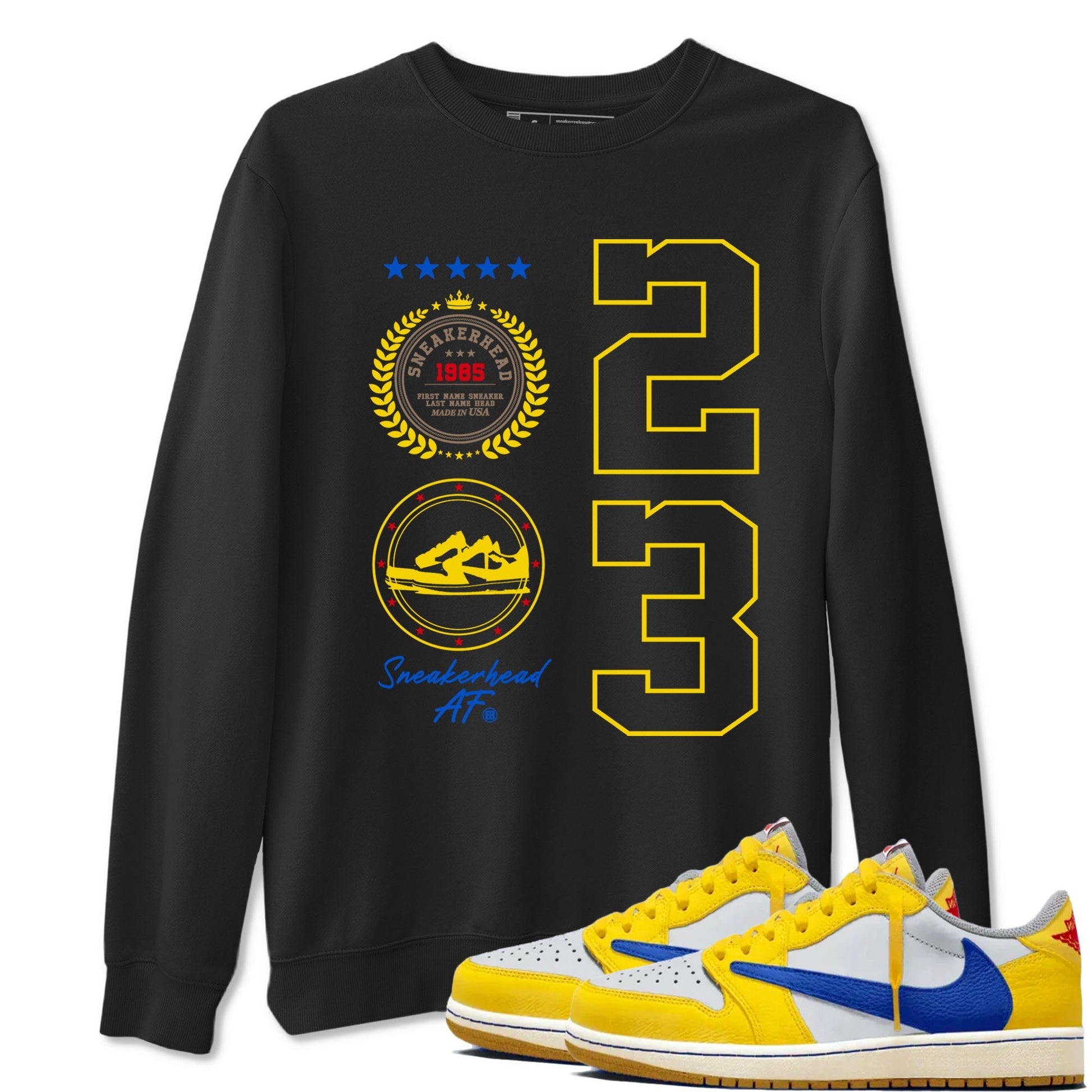 Sneaker Emblem Sneaker Tees - Air Jordan 1 Travis Scott Canary