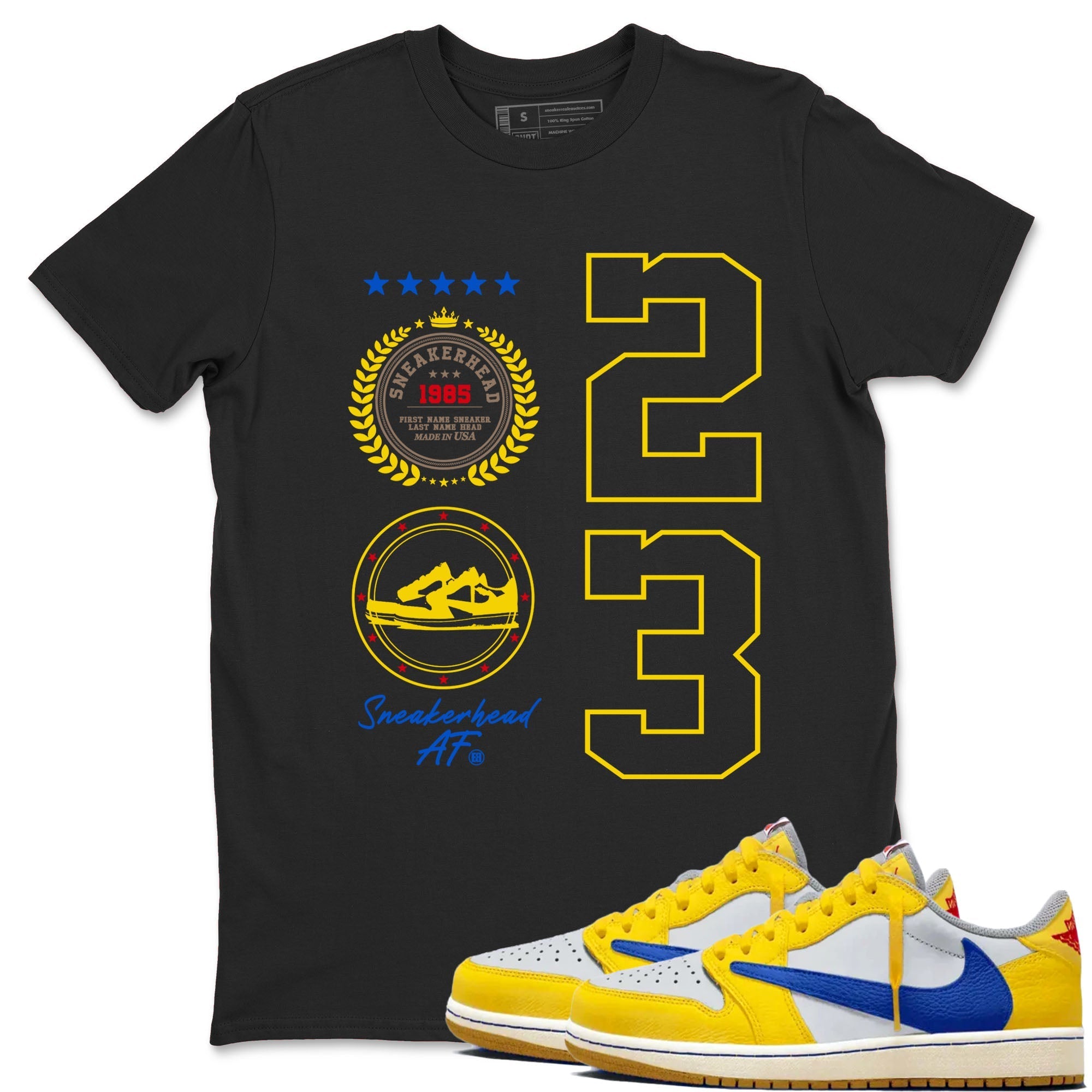 Sneaker Emblem Sneaker Tees - Air Jordan 1 Travis Scott Canary