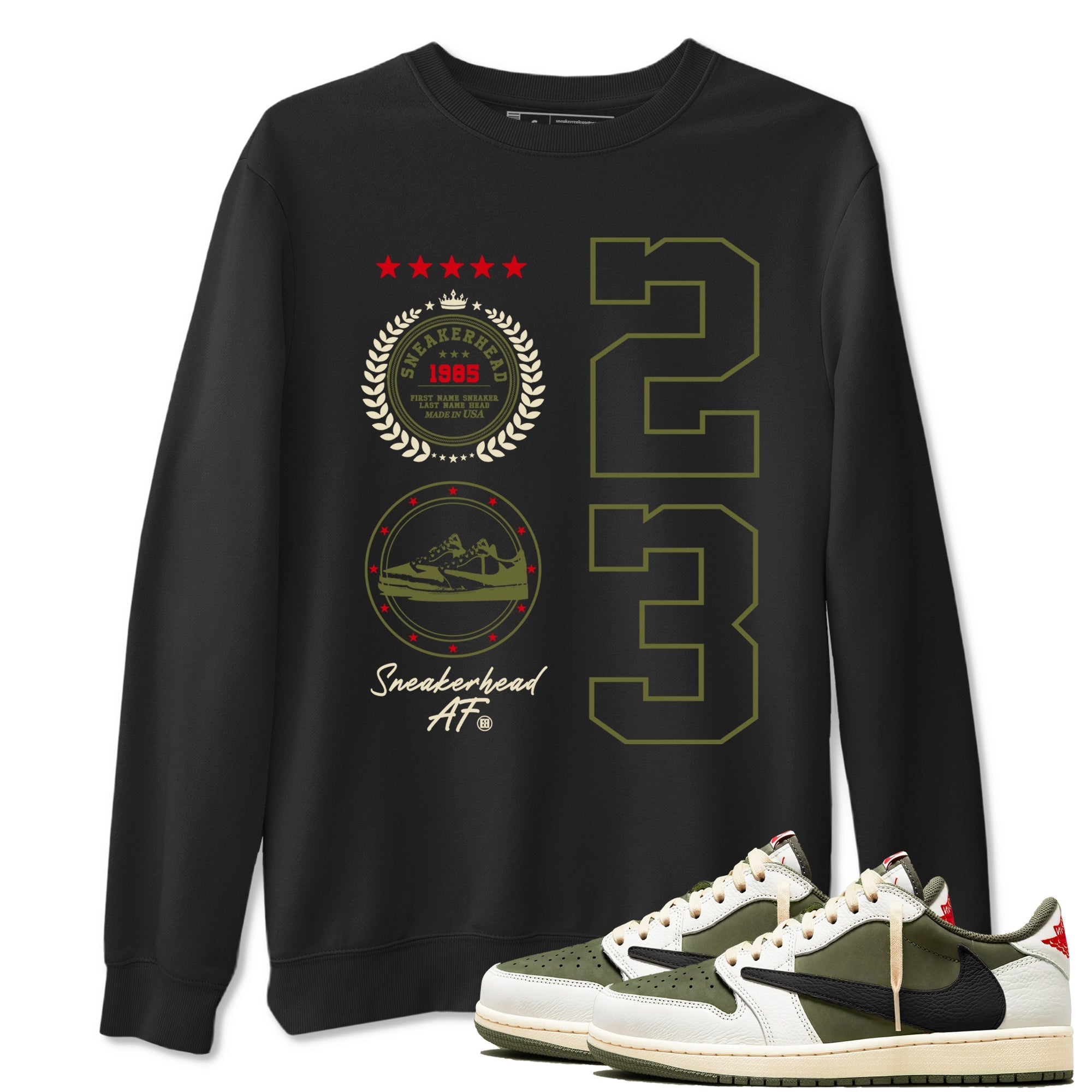 Sneaker Emblem Sneaker Tees - Air Jordan 1 Travis Scott Medium Olive