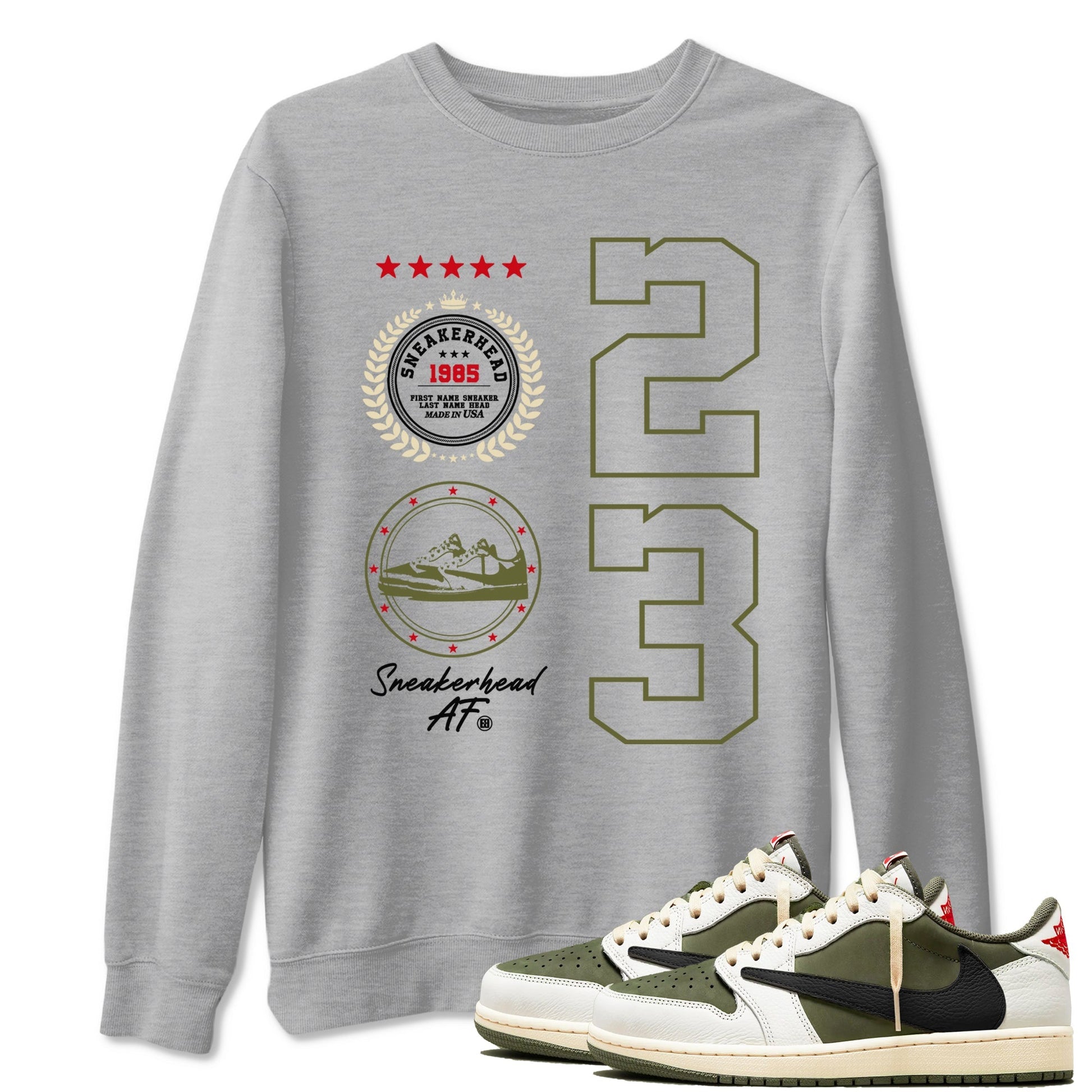 Sneaker Emblem Sneaker Tees - Air Jordan 1 Travis Scott Medium Olive