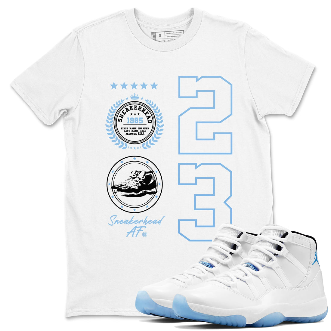 Sneaker Emblem Sneaker Tees - Air Jordan 11 Legend Blue