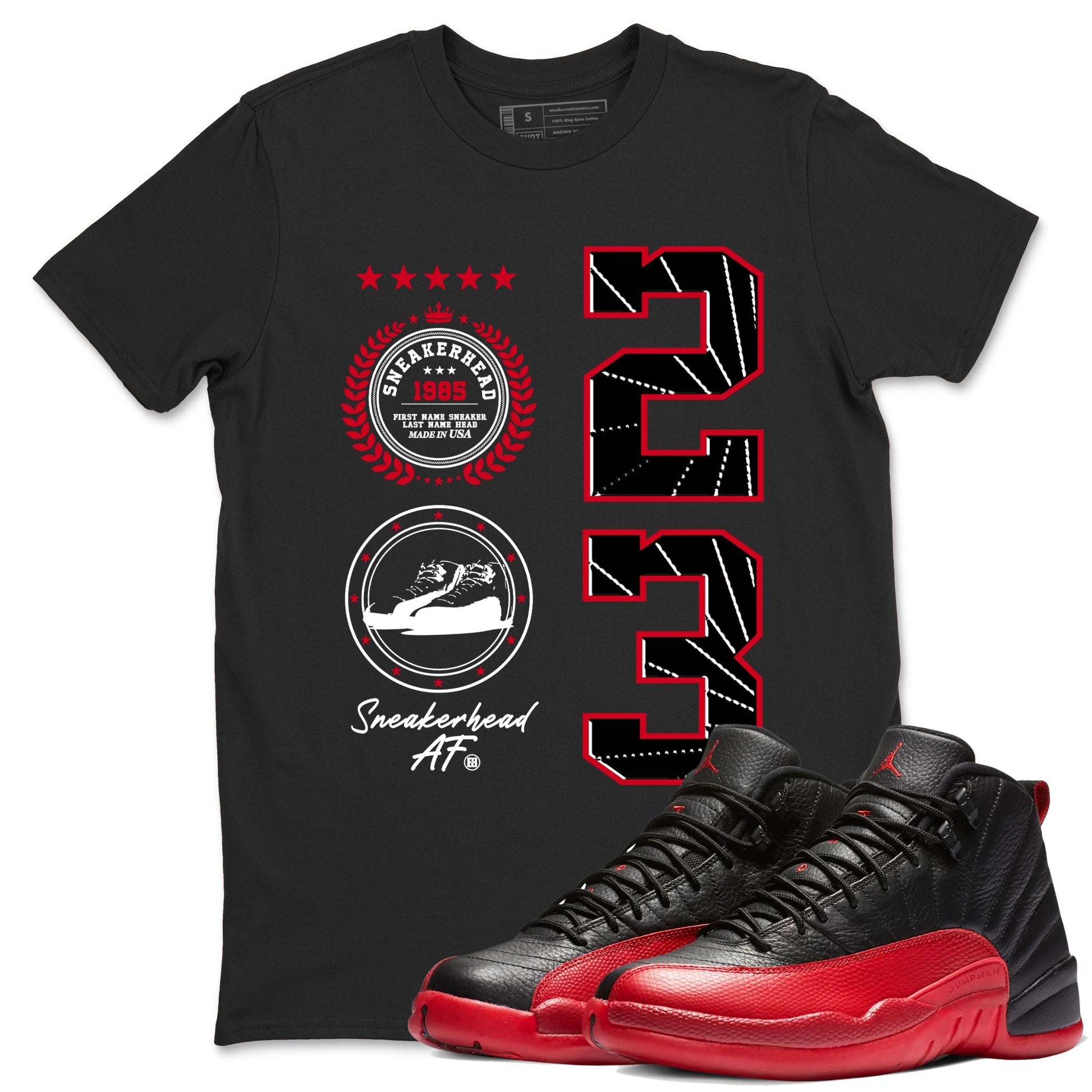 Sneaker Emblem Sneaker Tees - Air Jordan 12 Flu Game
