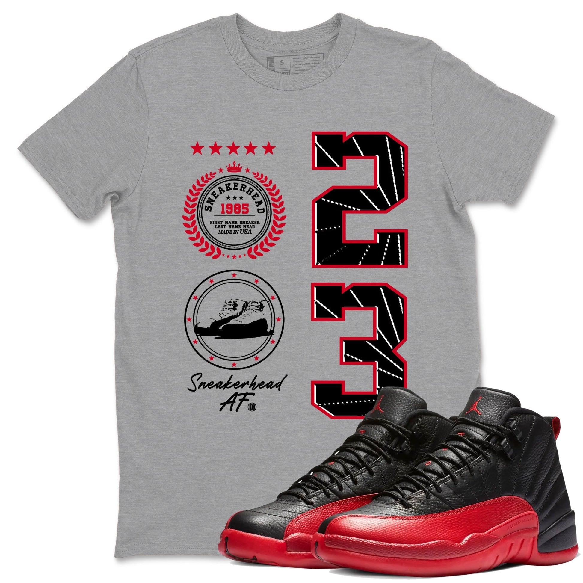 Sneaker Emblem Sneaker Tees - Air Jordan 12 Flu Game