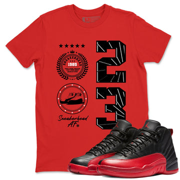 Sneaker Emblem Sneaker Tees - Air Jordan 12 Flu Game