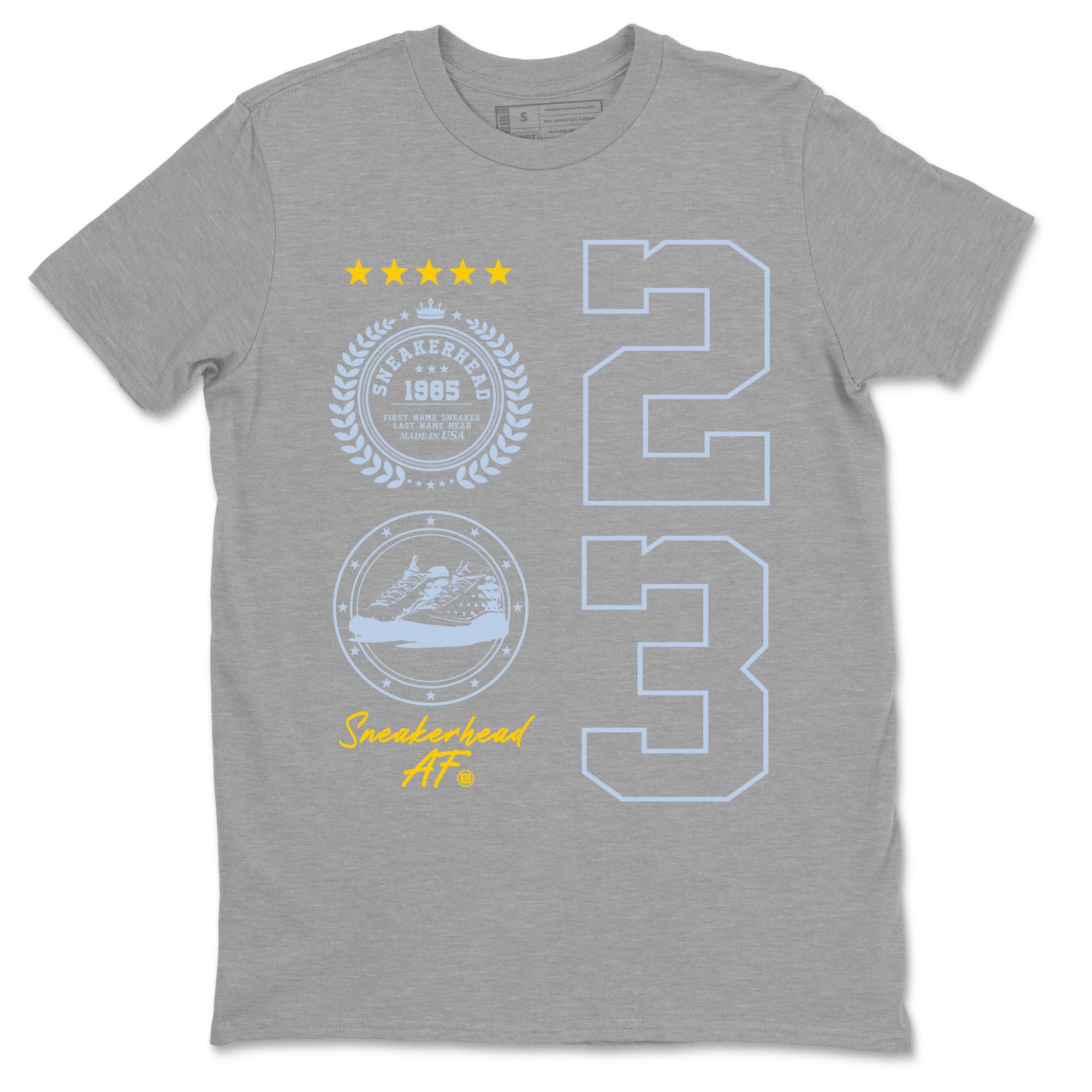 Sneaker Emblem Sneaker Tees - Air Jordan 13 Blue Grey