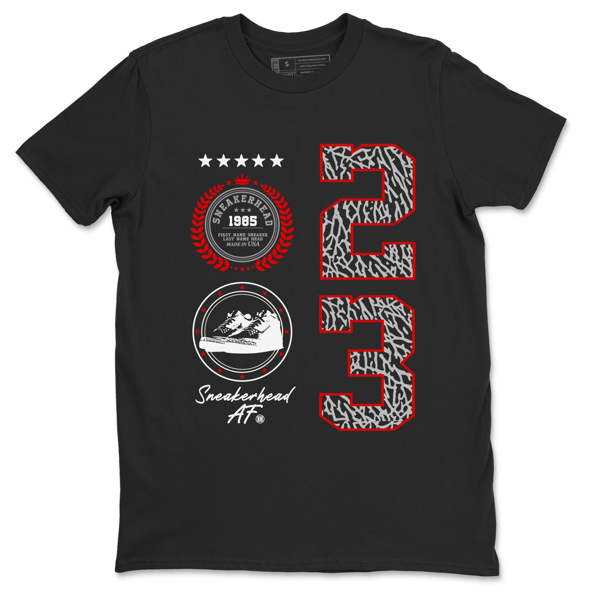 Sneaker Emblem Sneaker Tees - Air Jordan 3 Black Cement