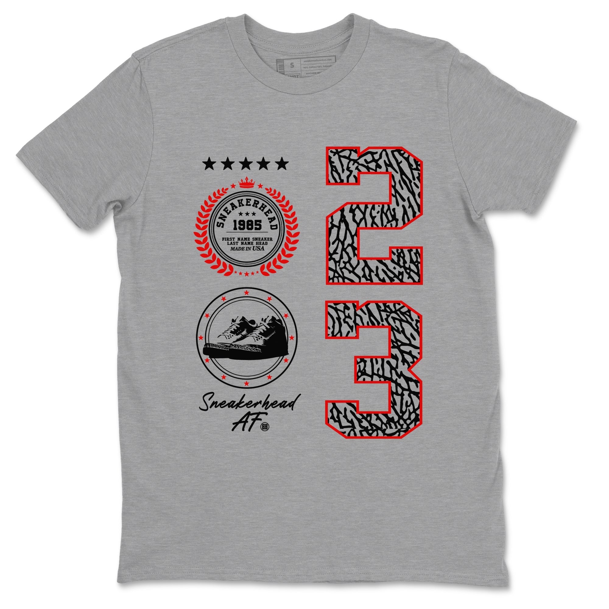 Sneaker Emblem Sneaker Tees - Air Jordan 3 Black Cement