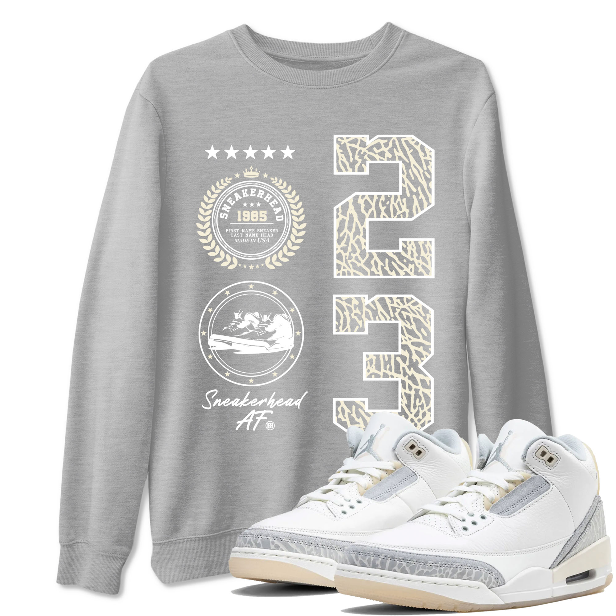 Sneaker Emblem Sneaker Tees - Air Jordan 3 Ivory