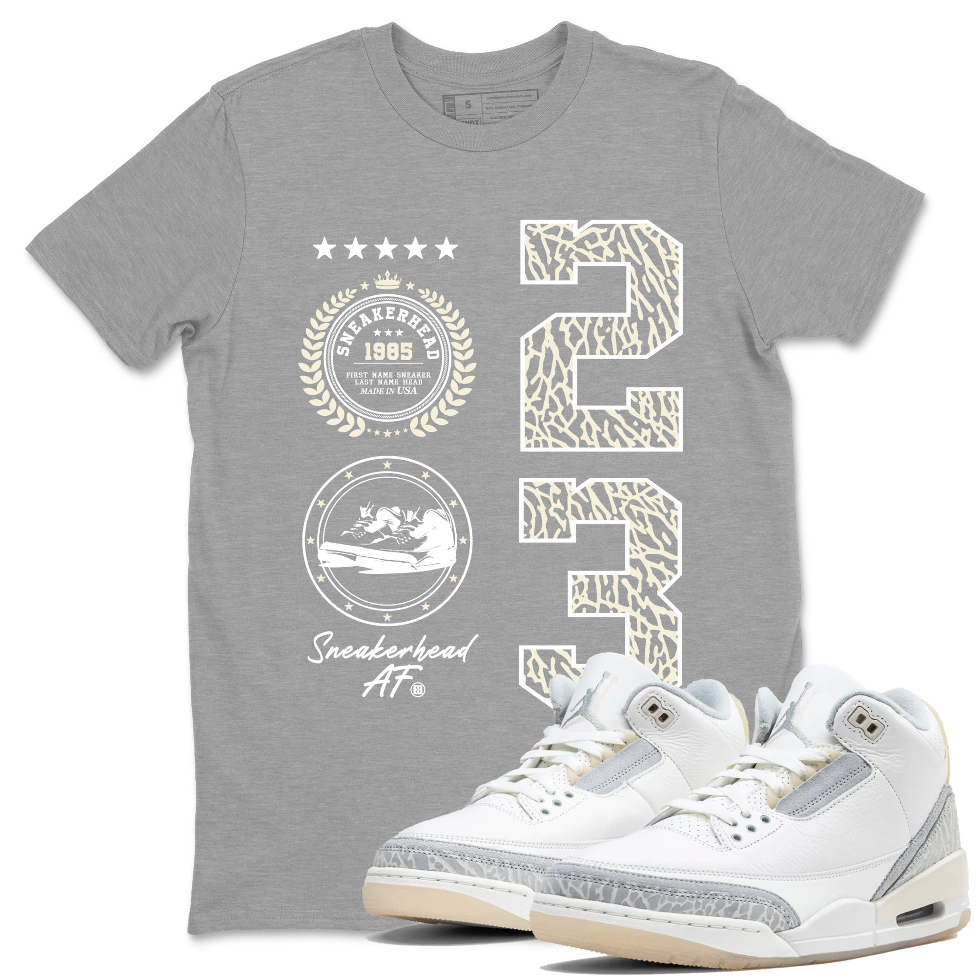 Sneaker Emblem Sneaker Tees - Air Jordan 3 Ivory
