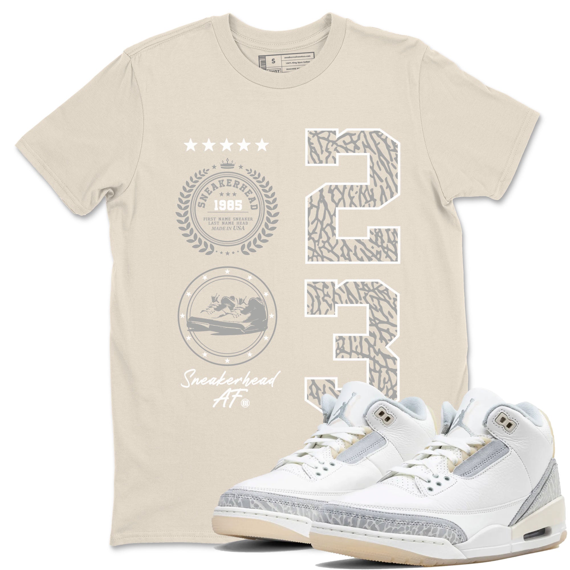 Sneaker Emblem Sneaker Tees - Air Jordan 3 Ivory
