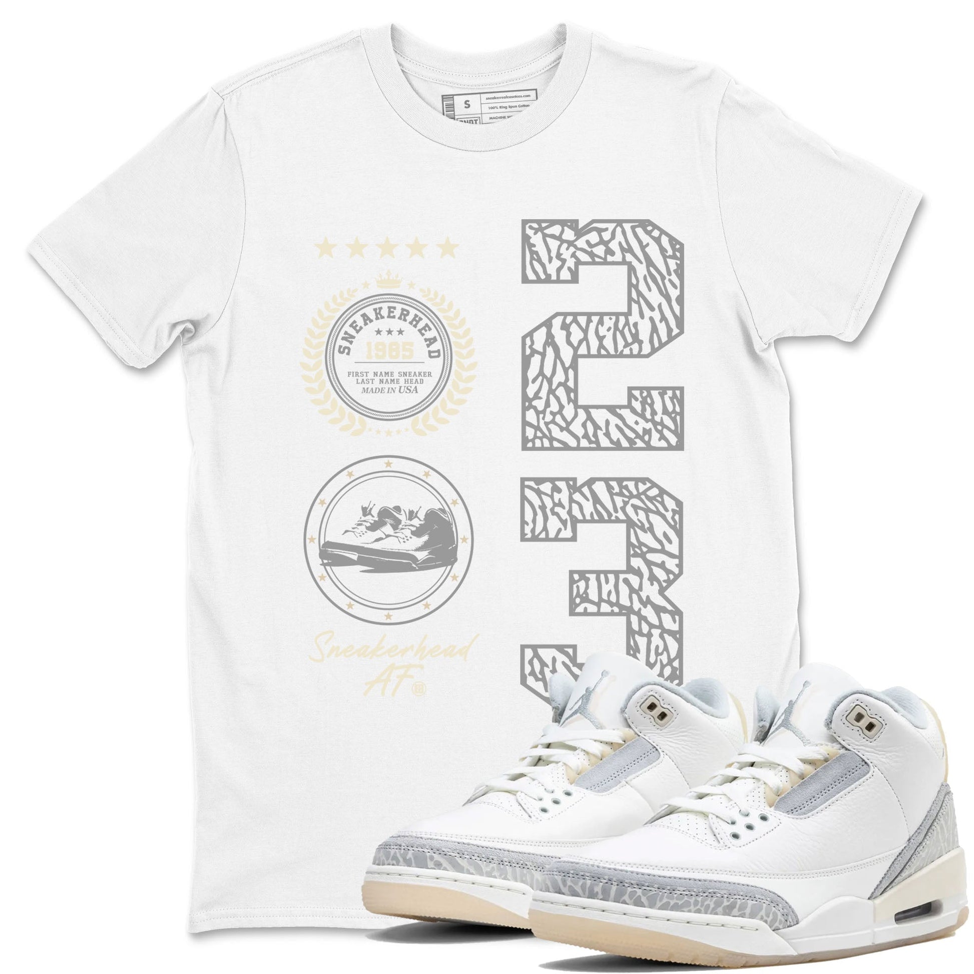 Sneaker Emblem Sneaker Tees - Air Jordan 3 Ivory