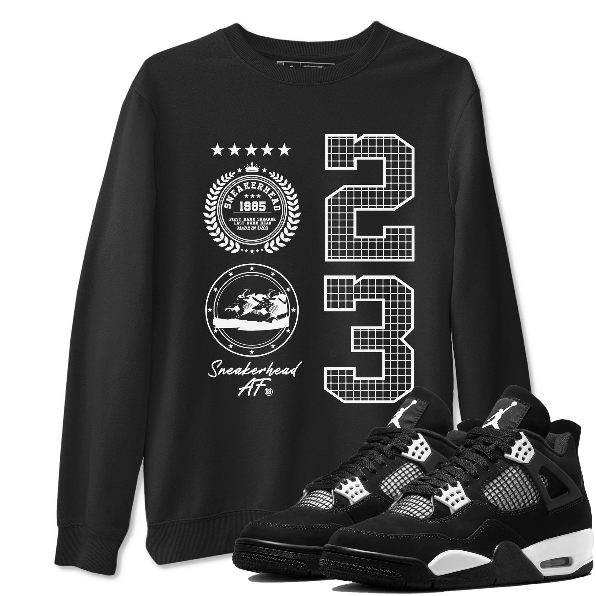 Sneaker Emblem Sneaker Tees - Air Jordan 4 White Thunder