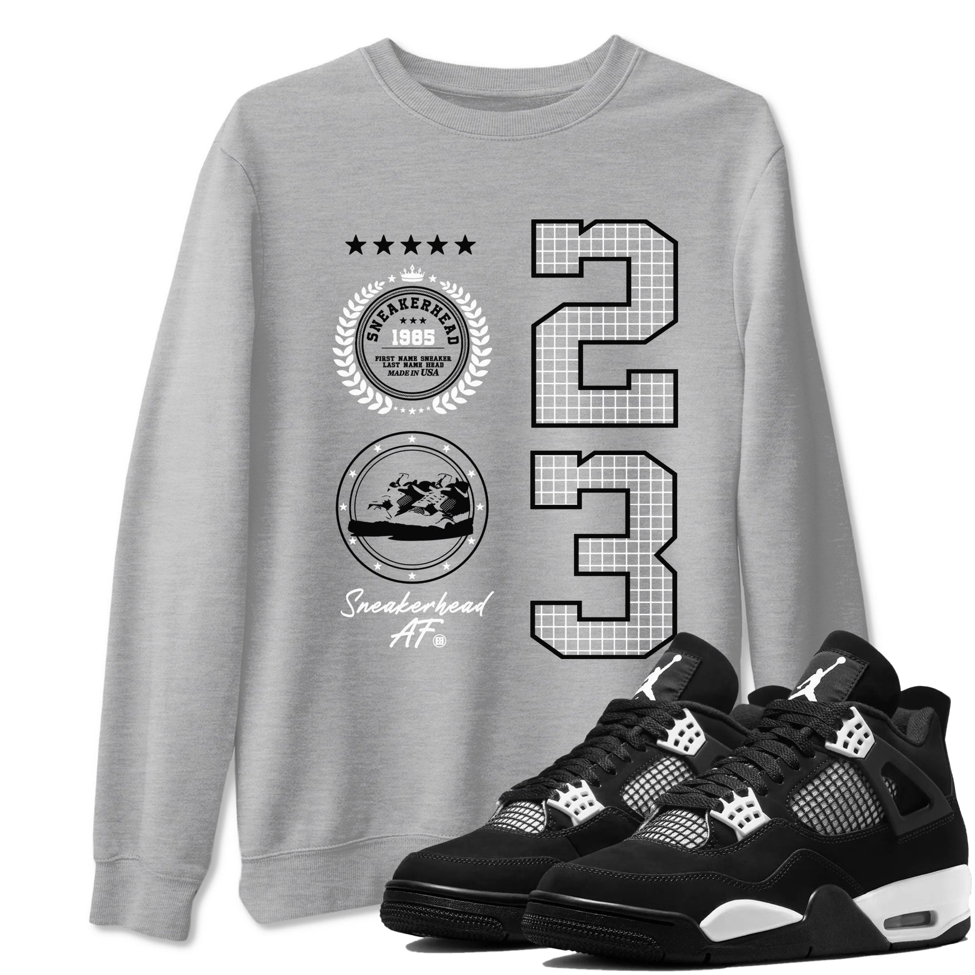 Sneaker Emblem Sneaker Tees - Air Jordan 4 White Thunder