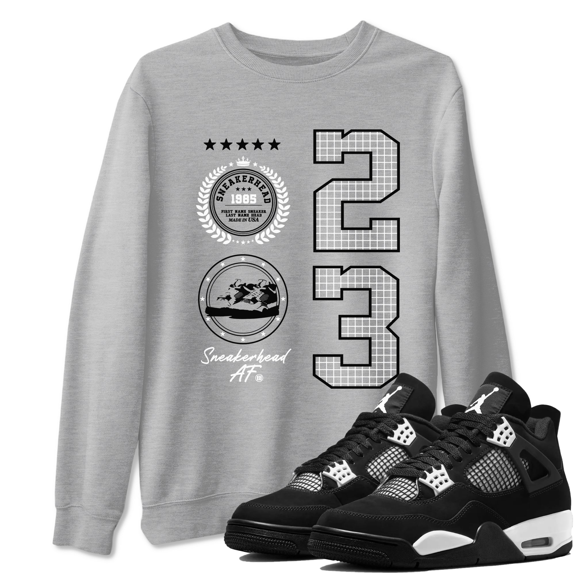Sneaker Emblem Sneaker Tees - Air Jordan 4 White Thunder