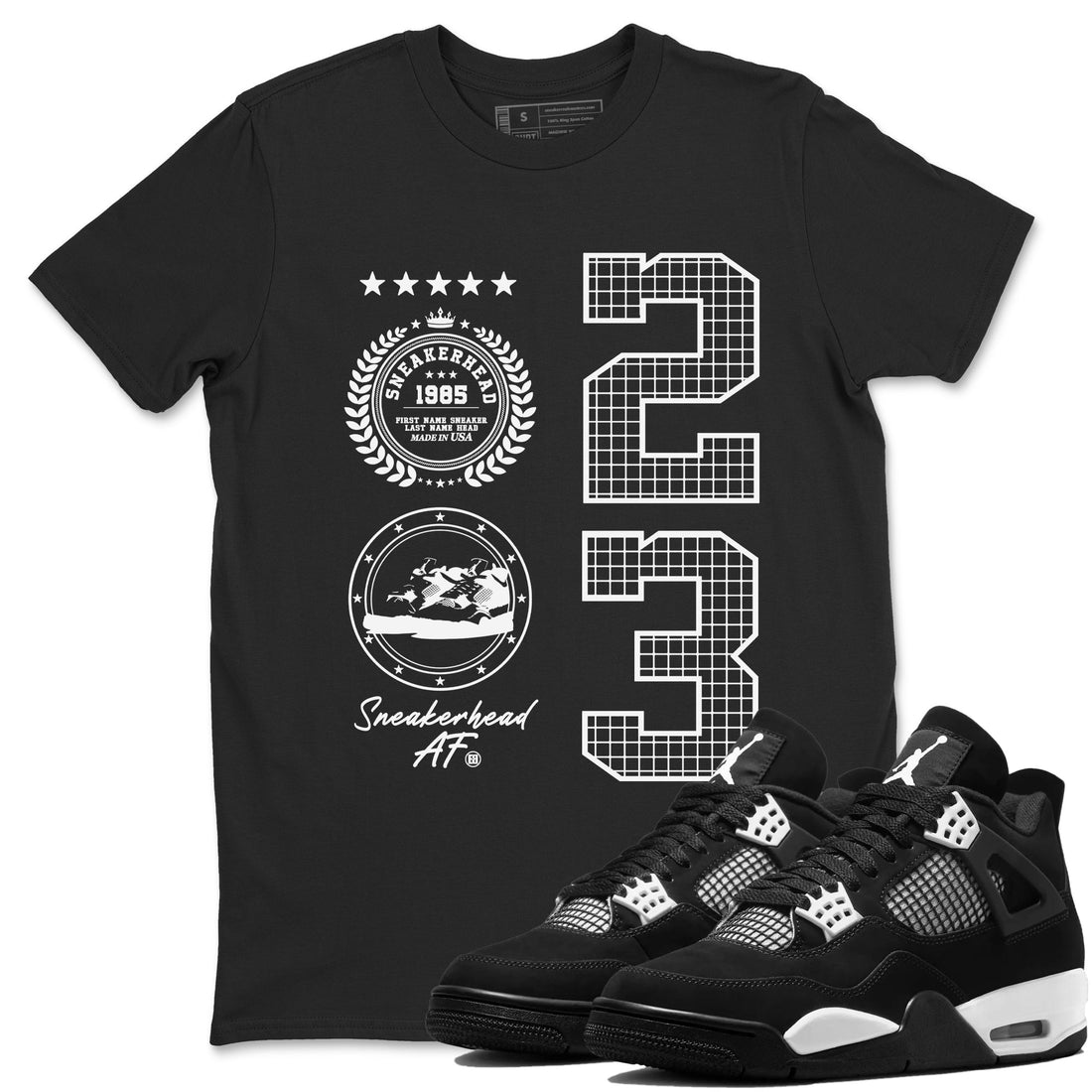 Sneaker Emblem Sneaker Tees - Air Jordan 4 White Thunder