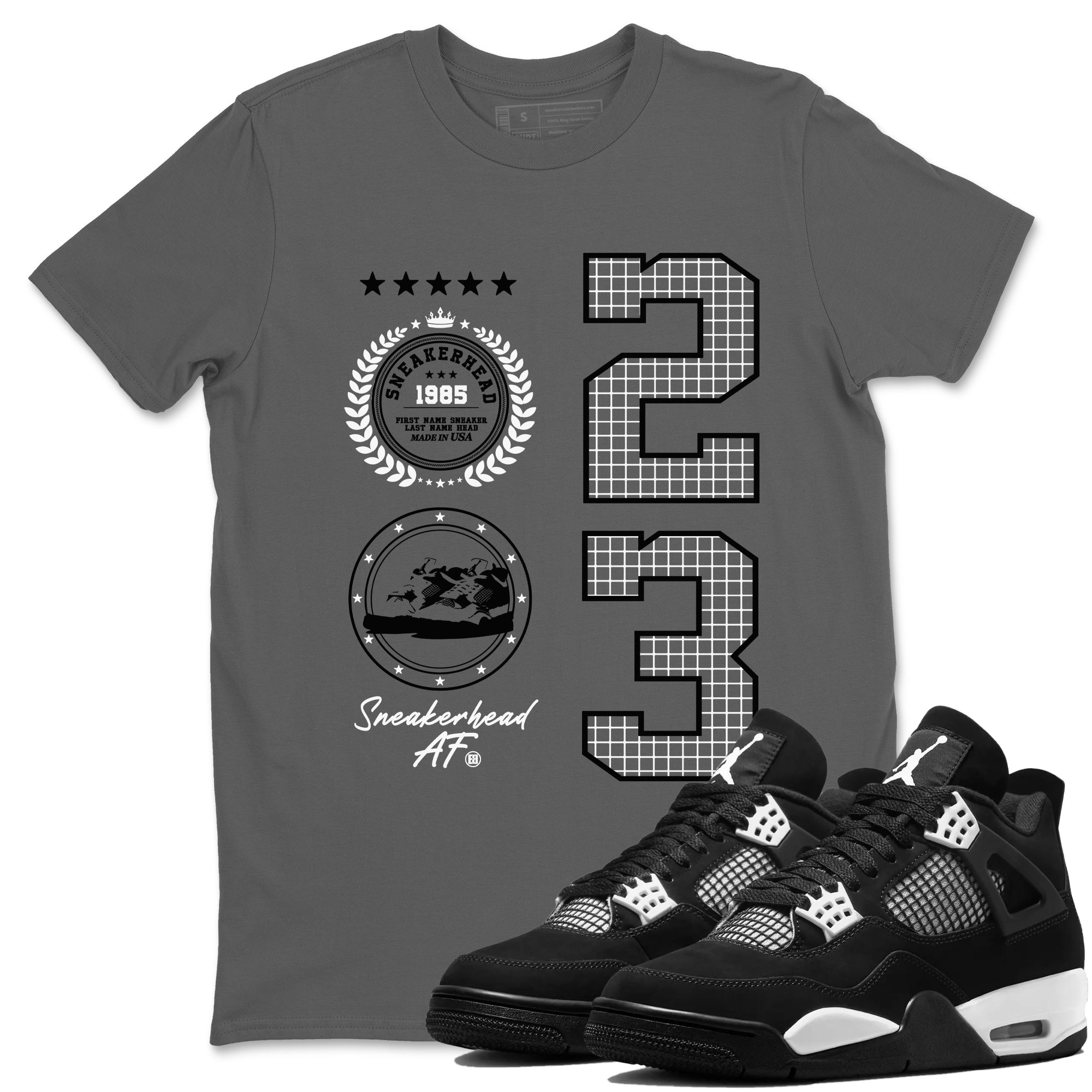 Sneaker Emblem Sneaker Tees - Air Jordan 4 White Thunder