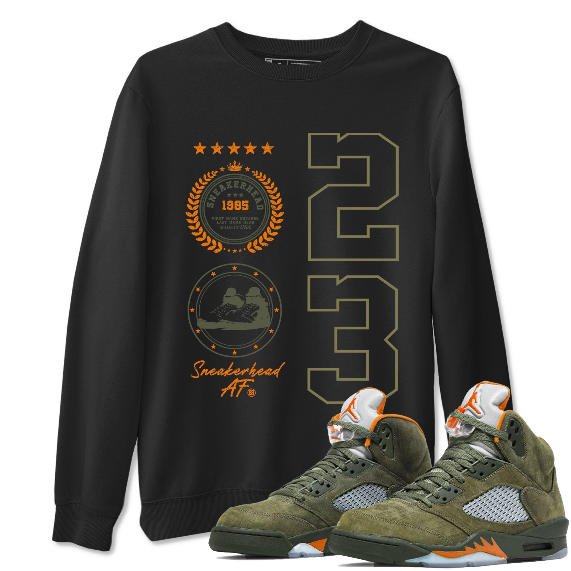Sneaker Emblem Sneaker Tees - Air Jordan 5 Olive