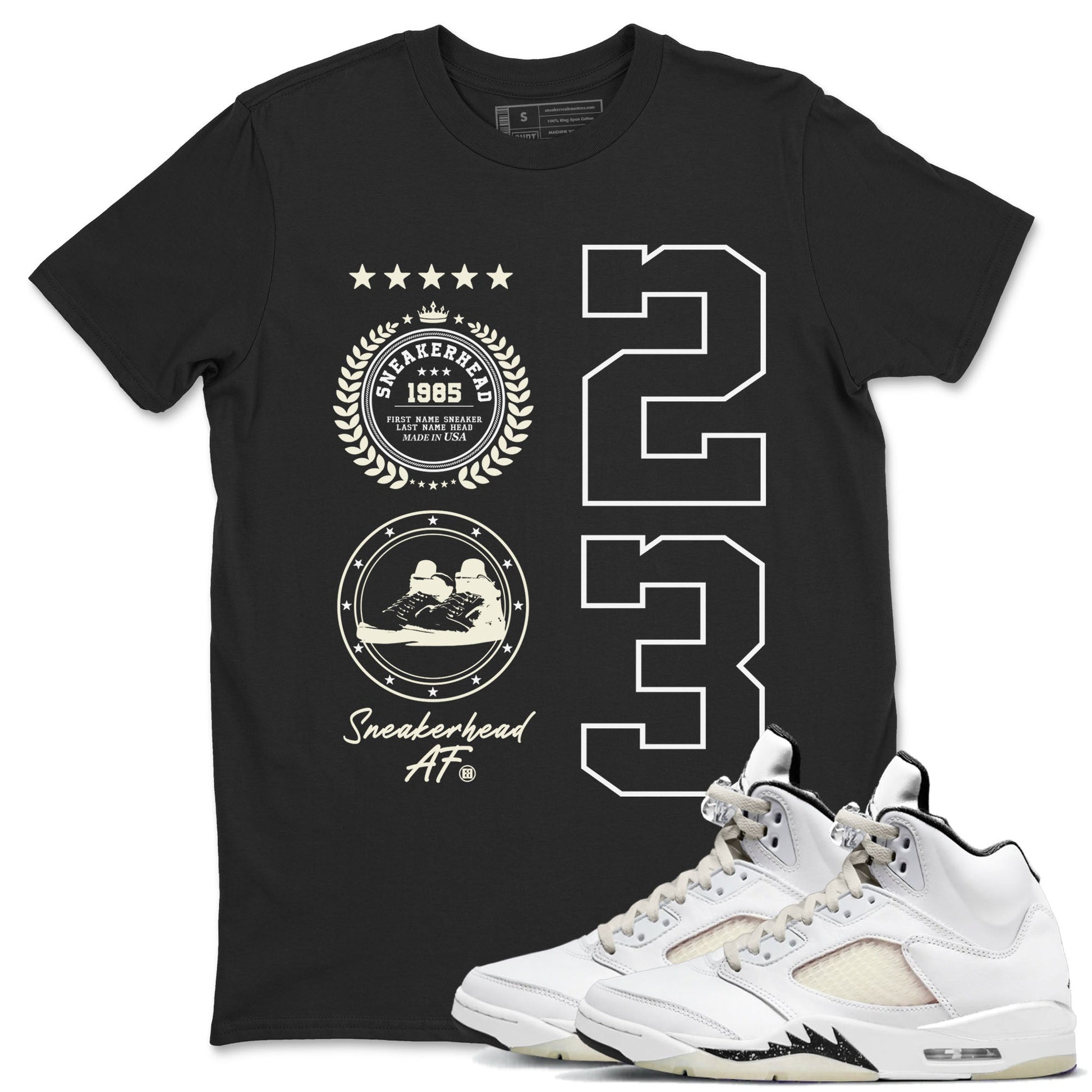 Sneaker Emblem Sneaker Tees - Air Jordan 5 Sail