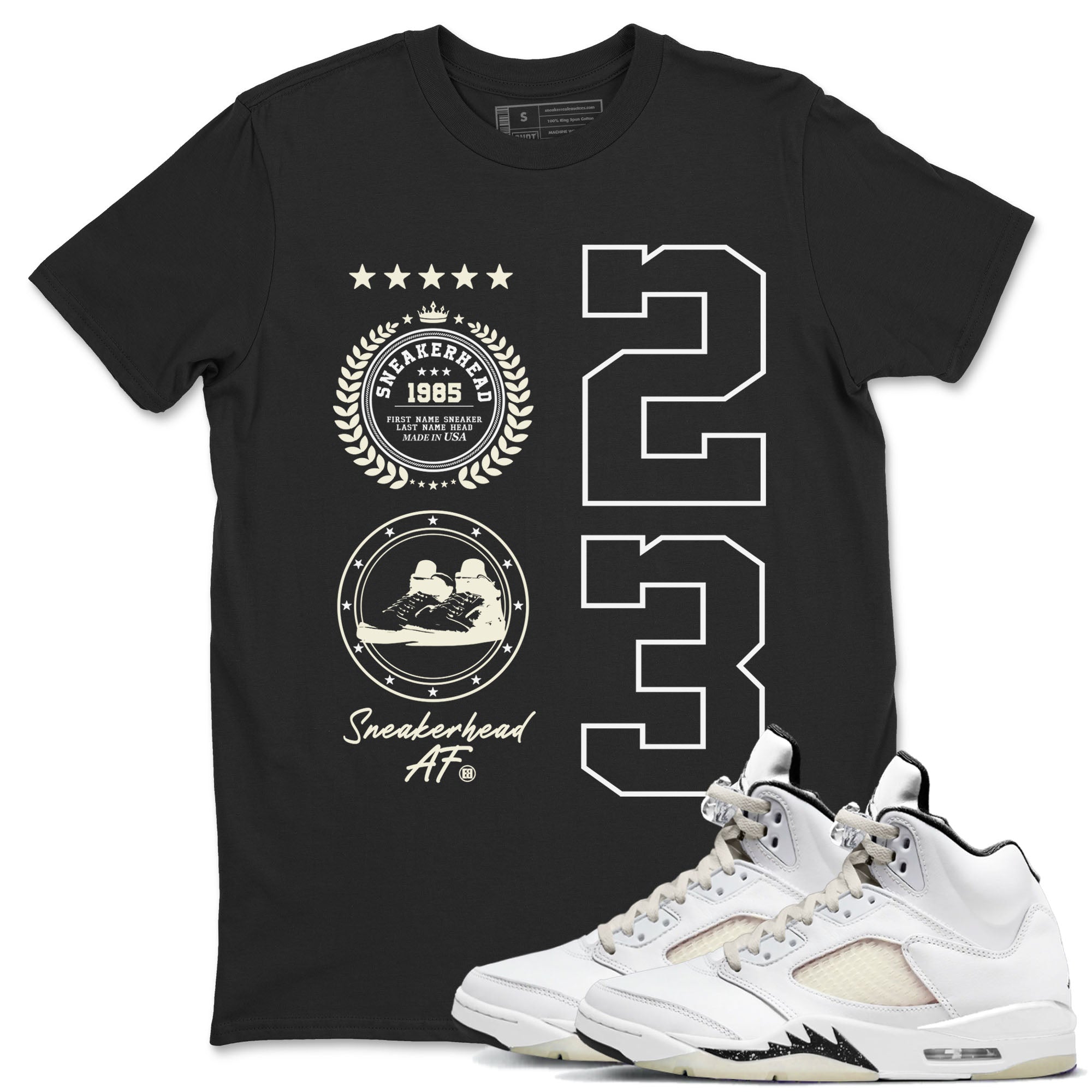 Sneaker Emblem Sneaker Tees - Air Jordan 5 Sail