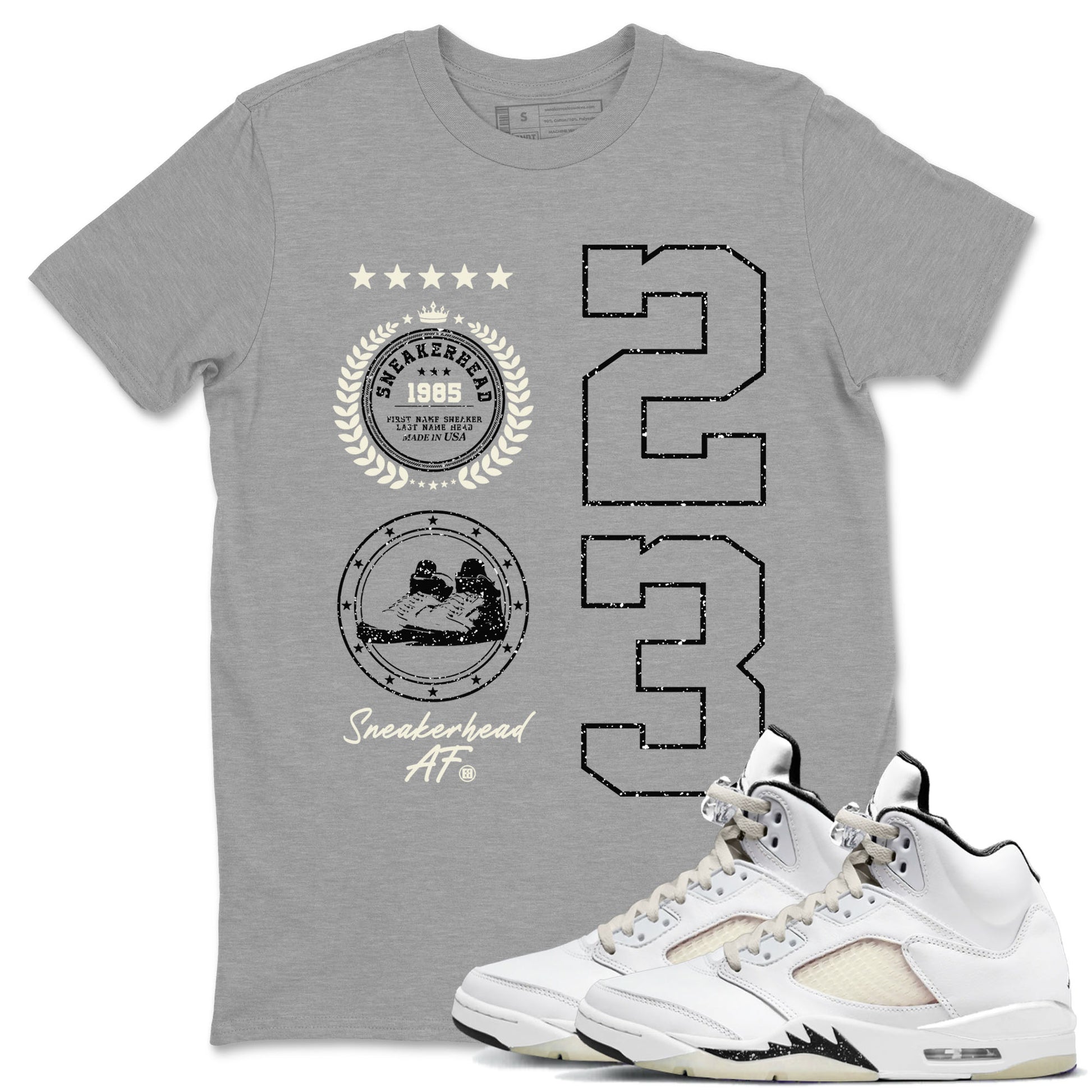Sneaker Emblem Sneaker Tees - Air Jordan 5 Sail
